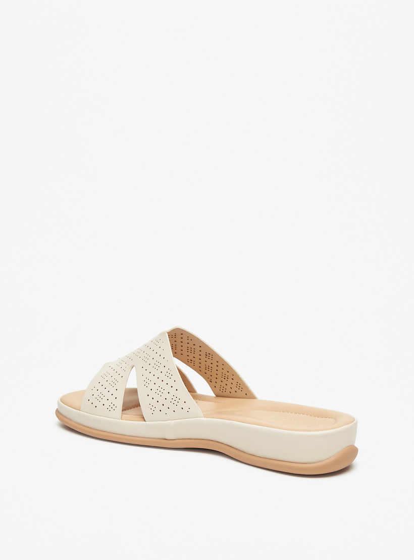 Le Confort Laser Cut Detail Slip-On Comfort Sandals-women-shoes-flats-sandals-image-2
