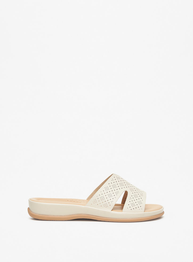 Le Confort Laser Cut Detail Slip-On Comfort Sandals-women-shoes-flats-sandals-image-4