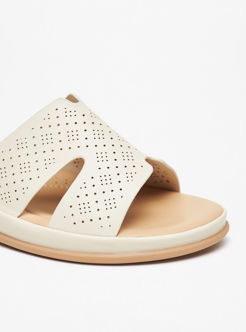 Le Confort Laser Cut Detail Slip-On Comfort Sandals-women-shoes-flats-sandals-image-5