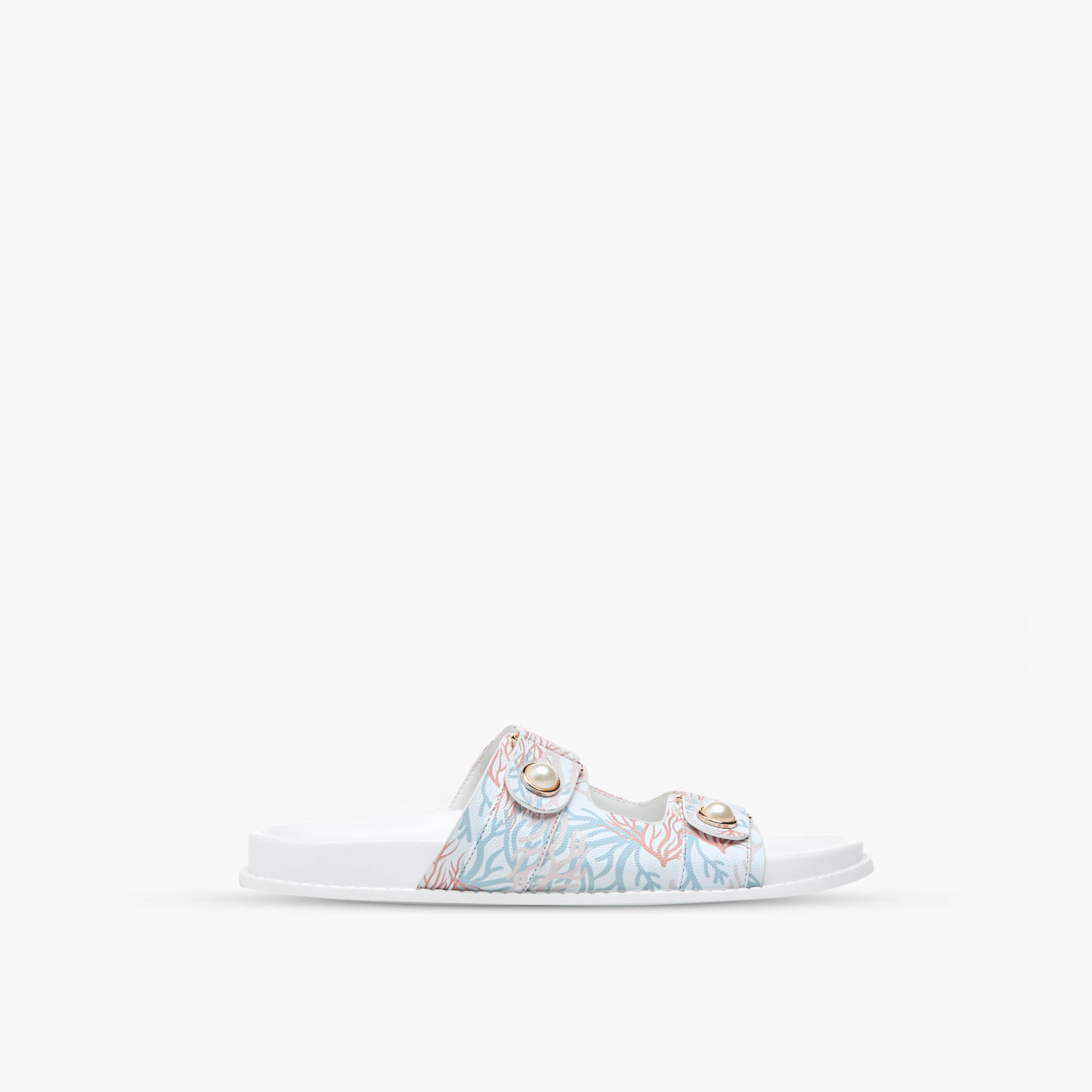 صندل مسطح سهل الارتداء بتزيينات لؤلؤ وطبعات من فلورا بيلا-women-shoes-flats-sandals-image-2