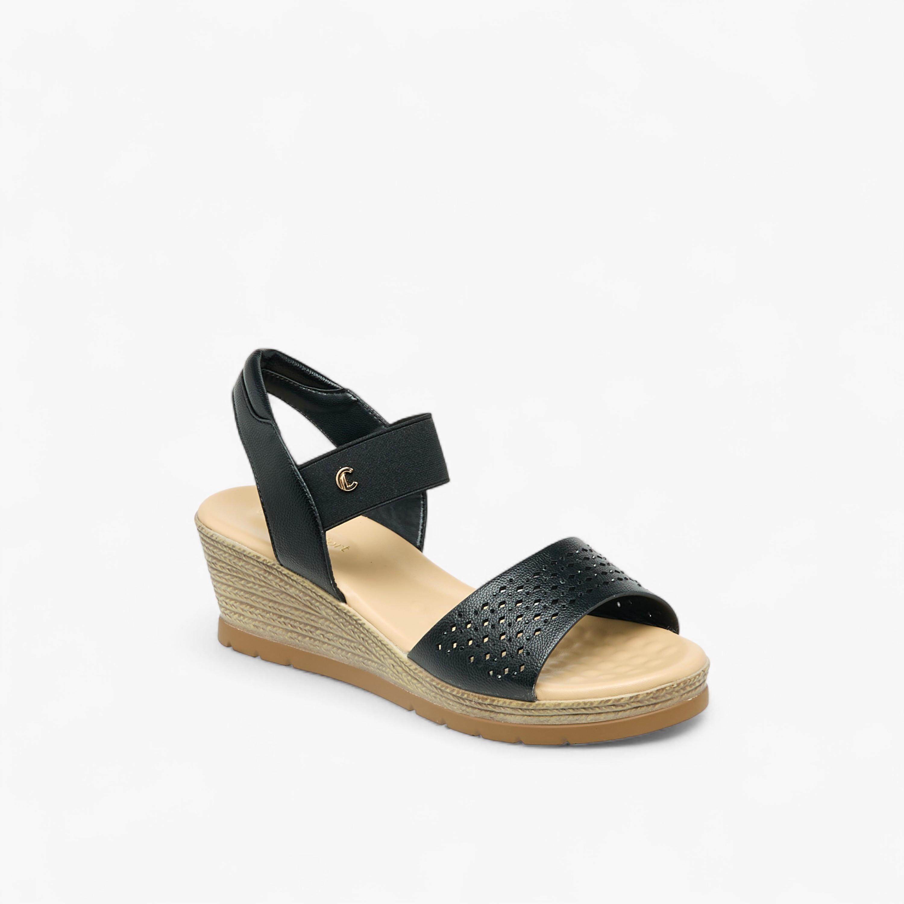صندل بحزام خلفي وكعب ويدج للنساء من لو كونفورت-women-shoes-sandals-heeled-image-2