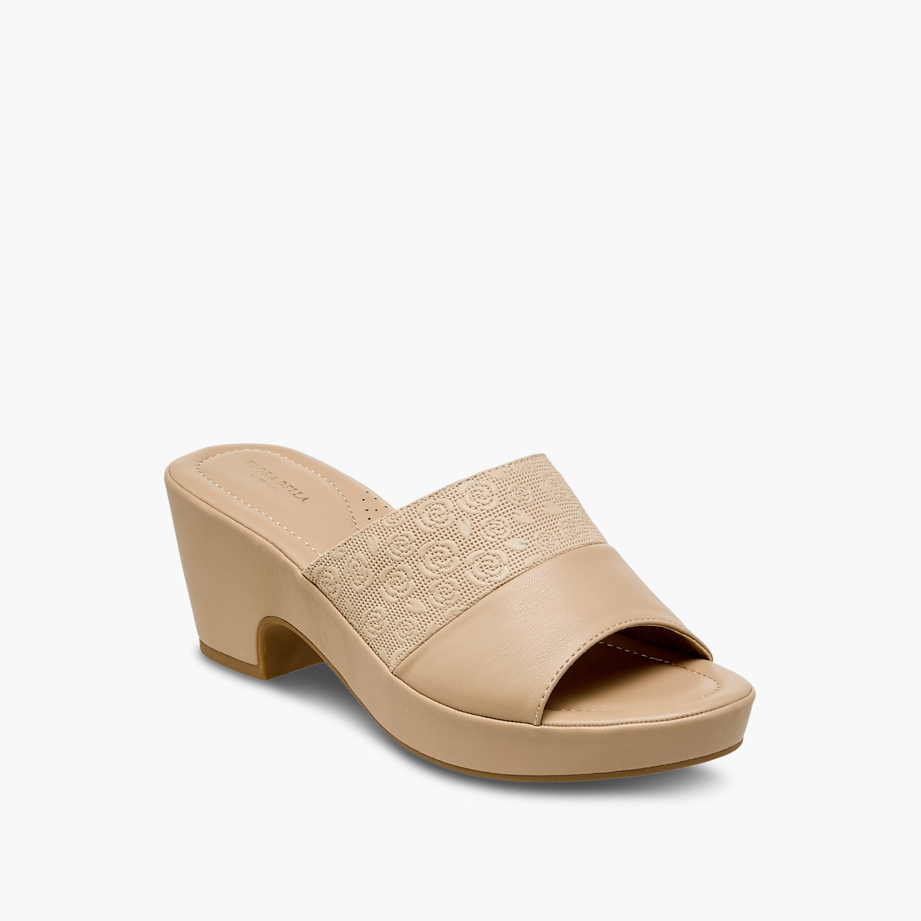 صندل بارز الملمس بكعب سميك للنساء من فلورا بيلا-women-shoes-sandals-heeled-image-2