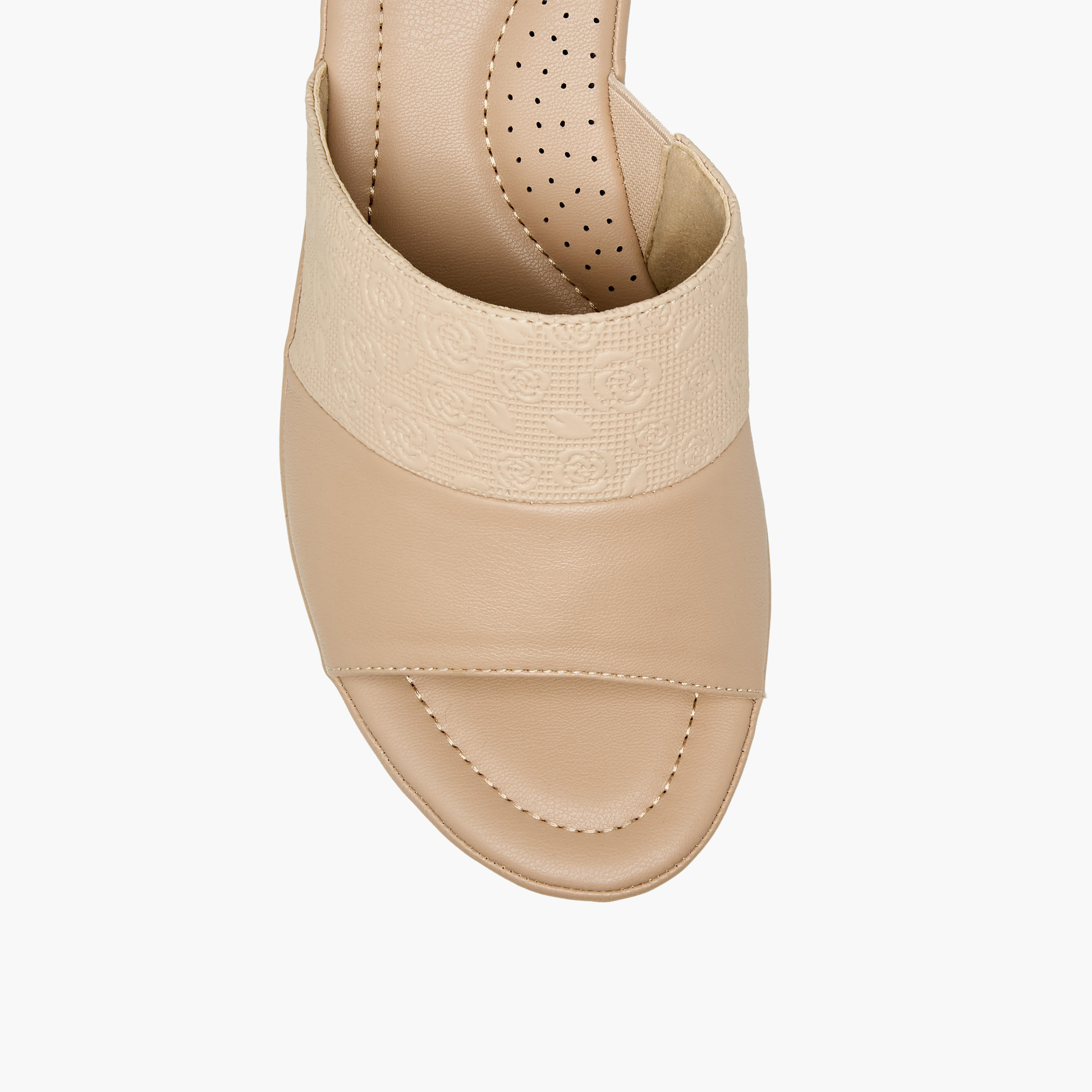 صندل بارز الملمس بكعب سميك للنساء من فلورا بيلا-women-shoes-sandals-heeled-image-4