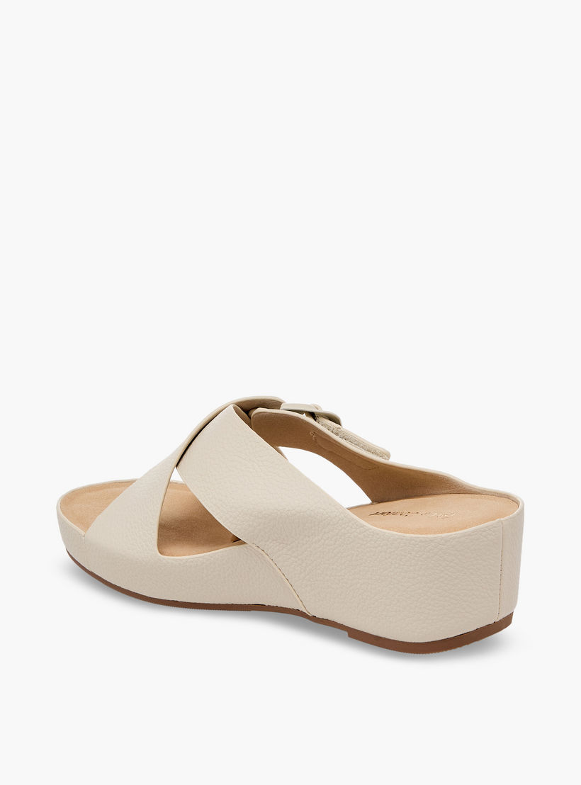 Le Confort Women Textured Cross Strap Wedge Sandals-women-shoes-sandals-heeled-image-5