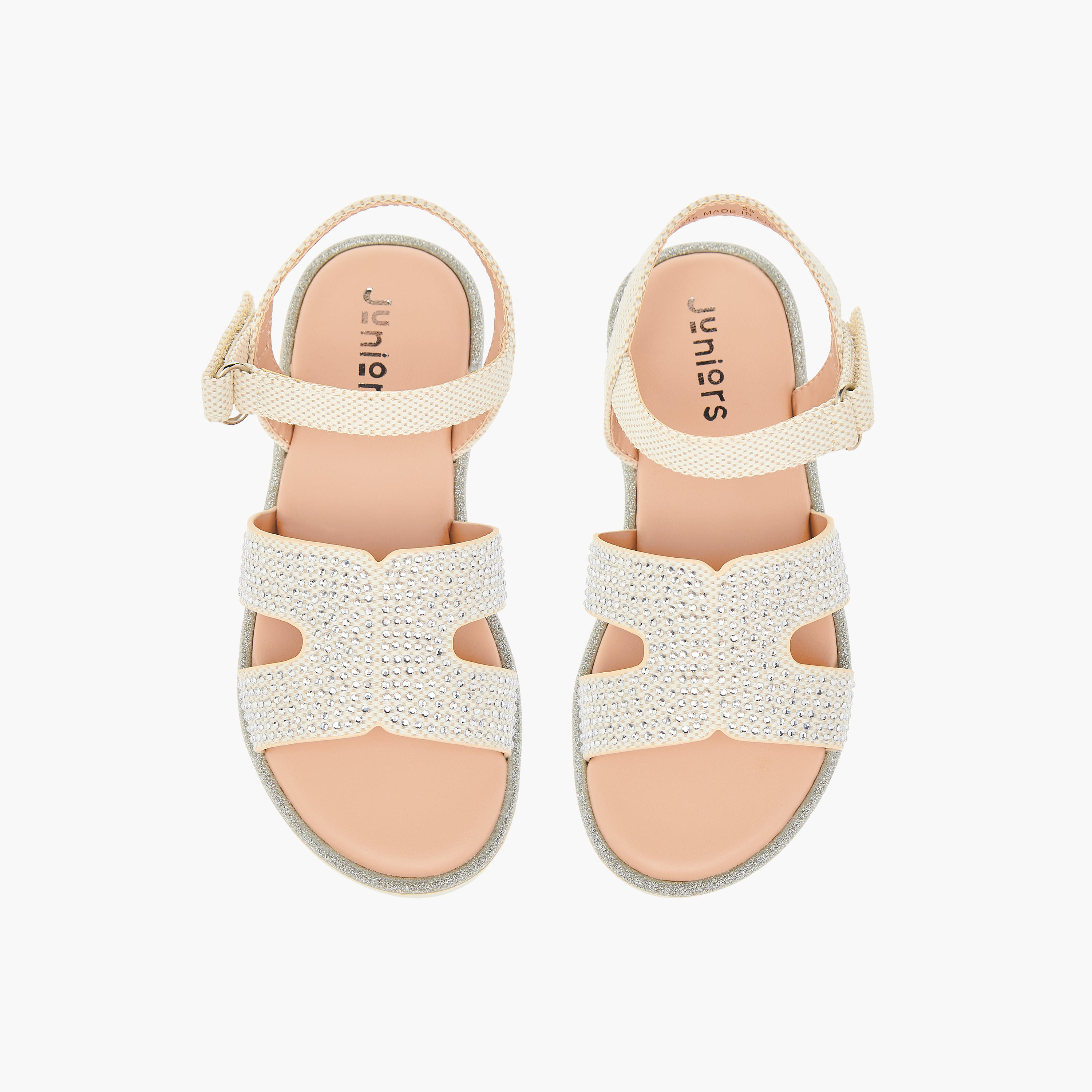 صندل مزيّن بحزام متقاطع بشريط إغلاق لاصق من جونيورز-girls-shoes-sandals-image-1