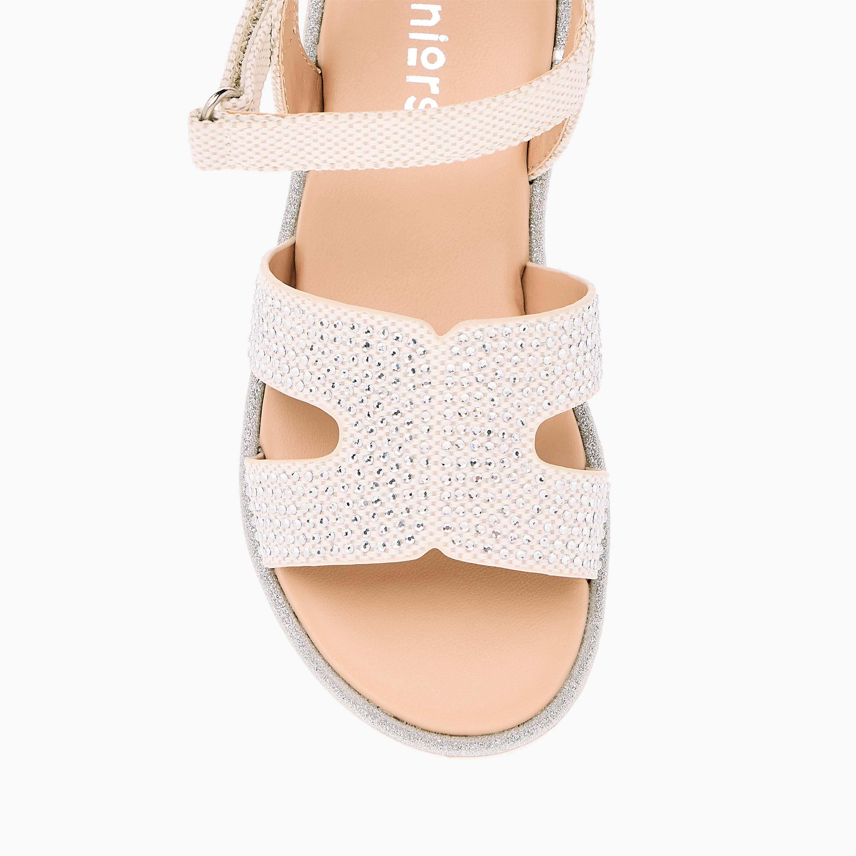 صندل مزيّن بحزام متقاطع بشريط إغلاق لاصق من جونيورز-girls-shoes-sandals-image-3