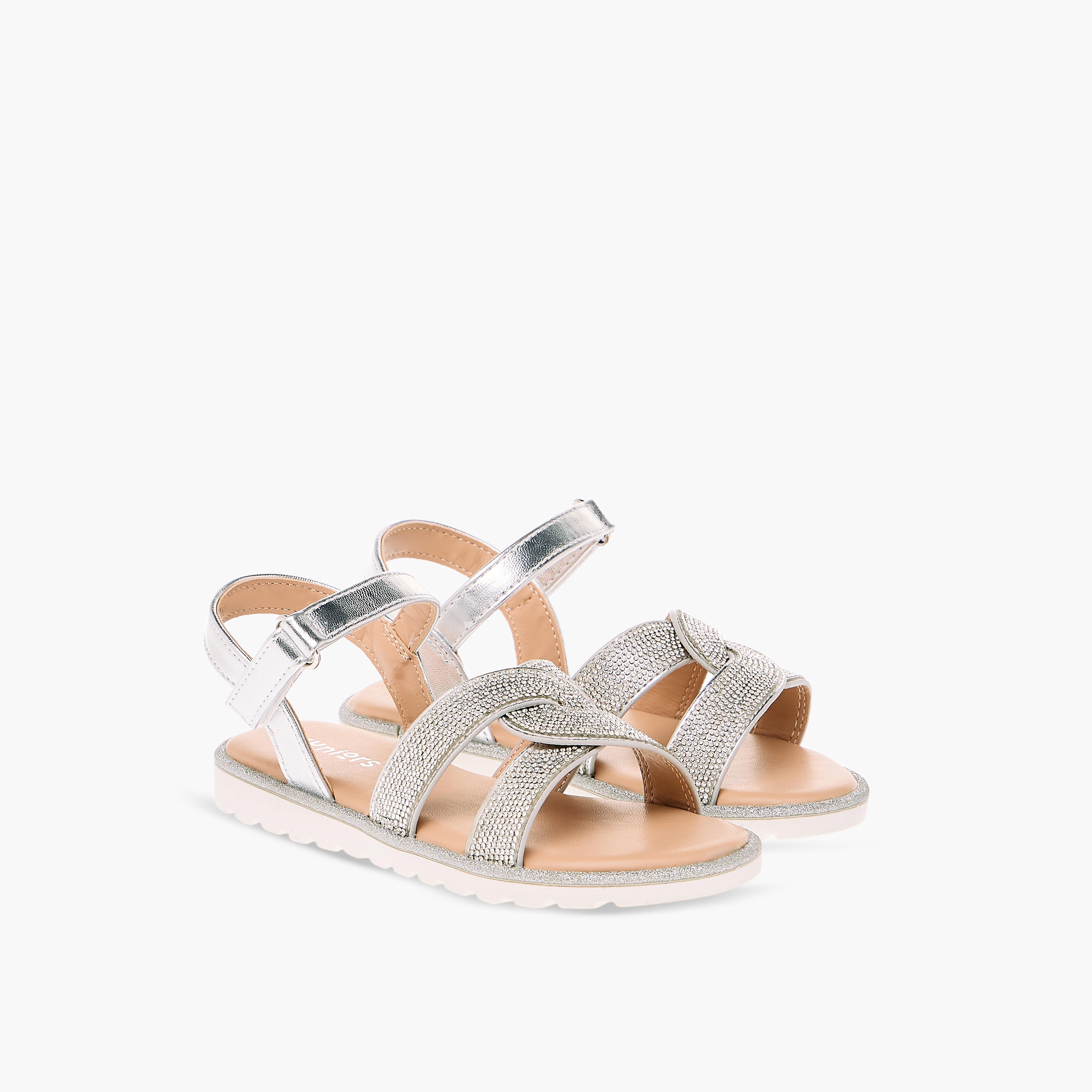 صندل مسطح مزيّن بشريط إغلاق من جونيورز-girls-shoes-sandals-image-1