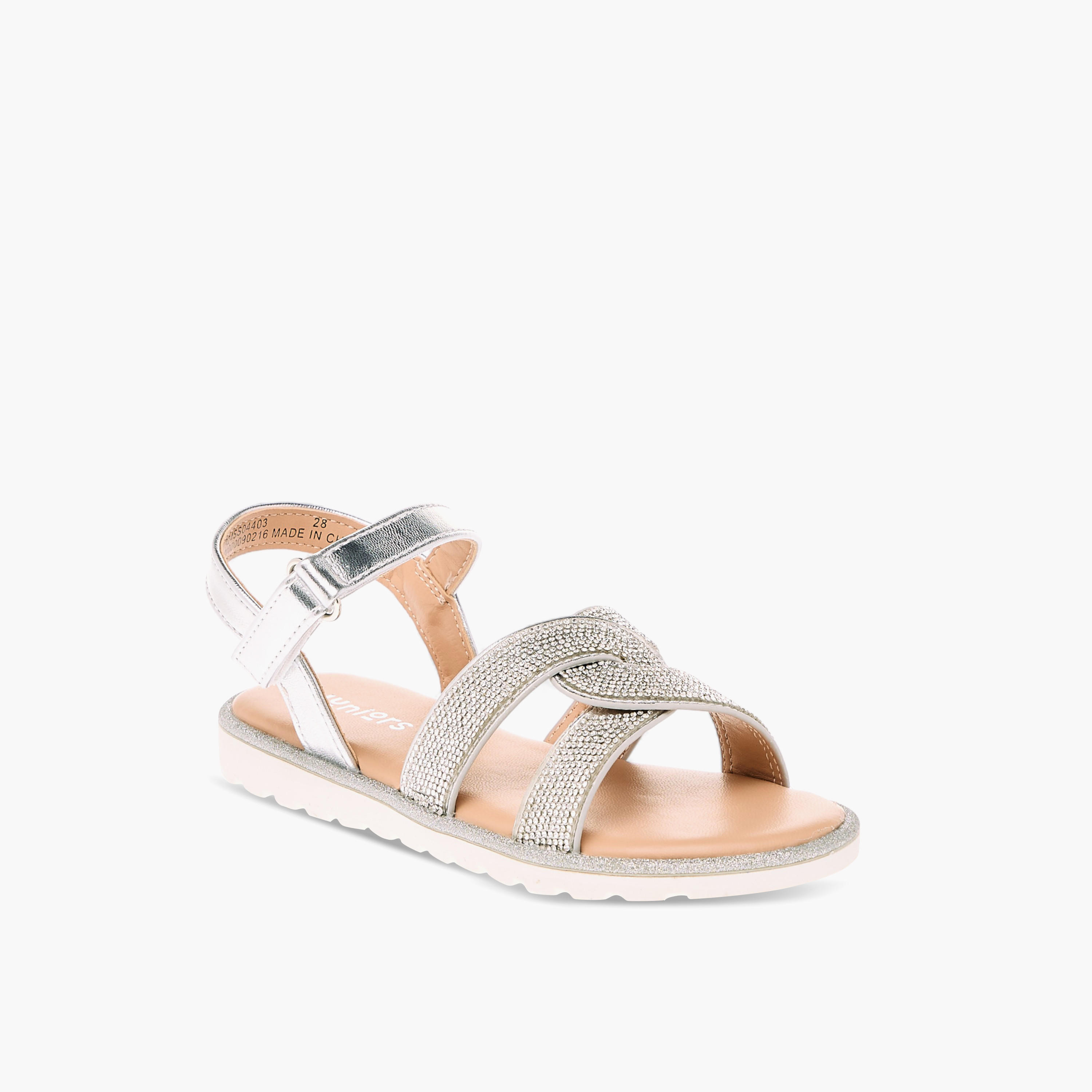 صندل مسطح مزيّن بشريط إغلاق من جونيورز-girls-shoes-sandals-image-2