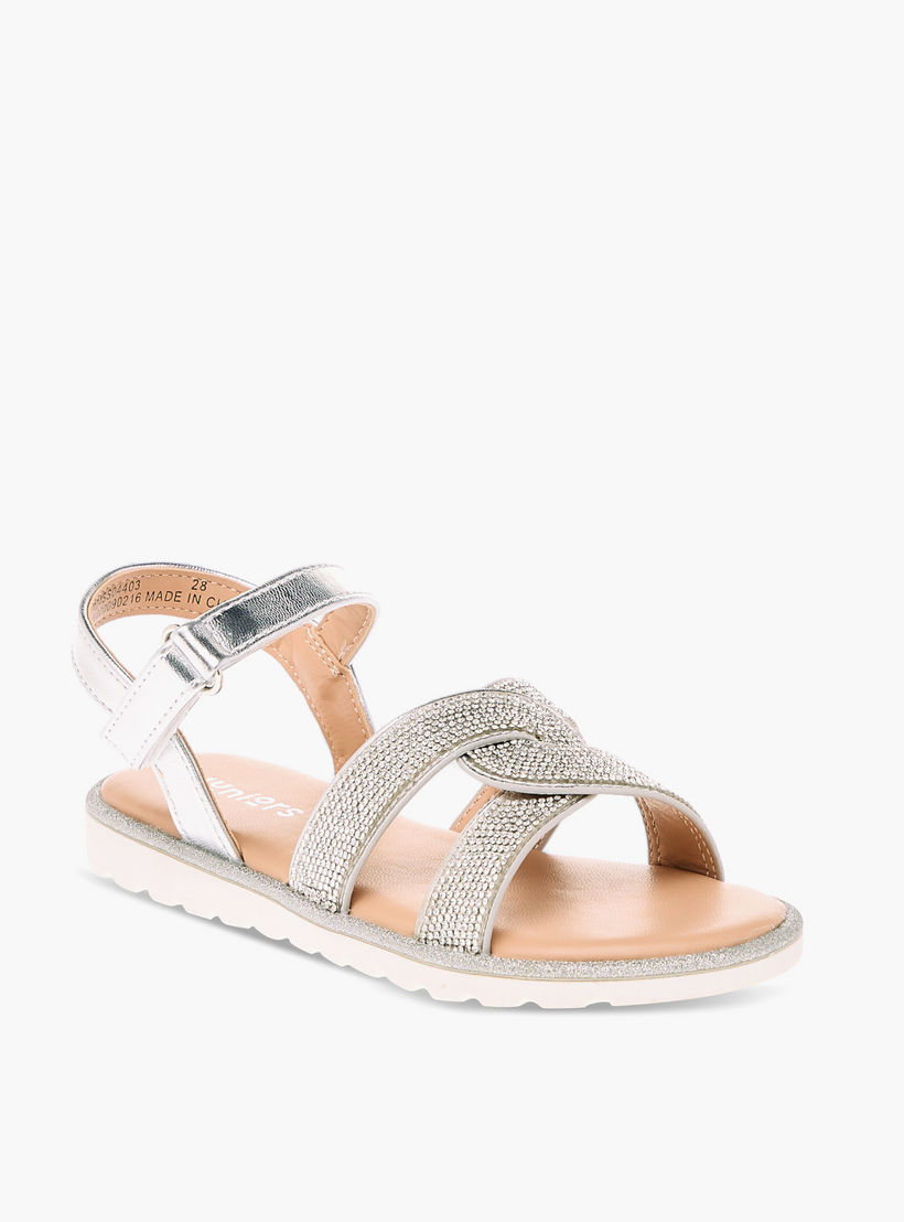 صندل مسطح مزيّن بشريط إغلاق من جونيورز-girls-shoes-sandals-image-2