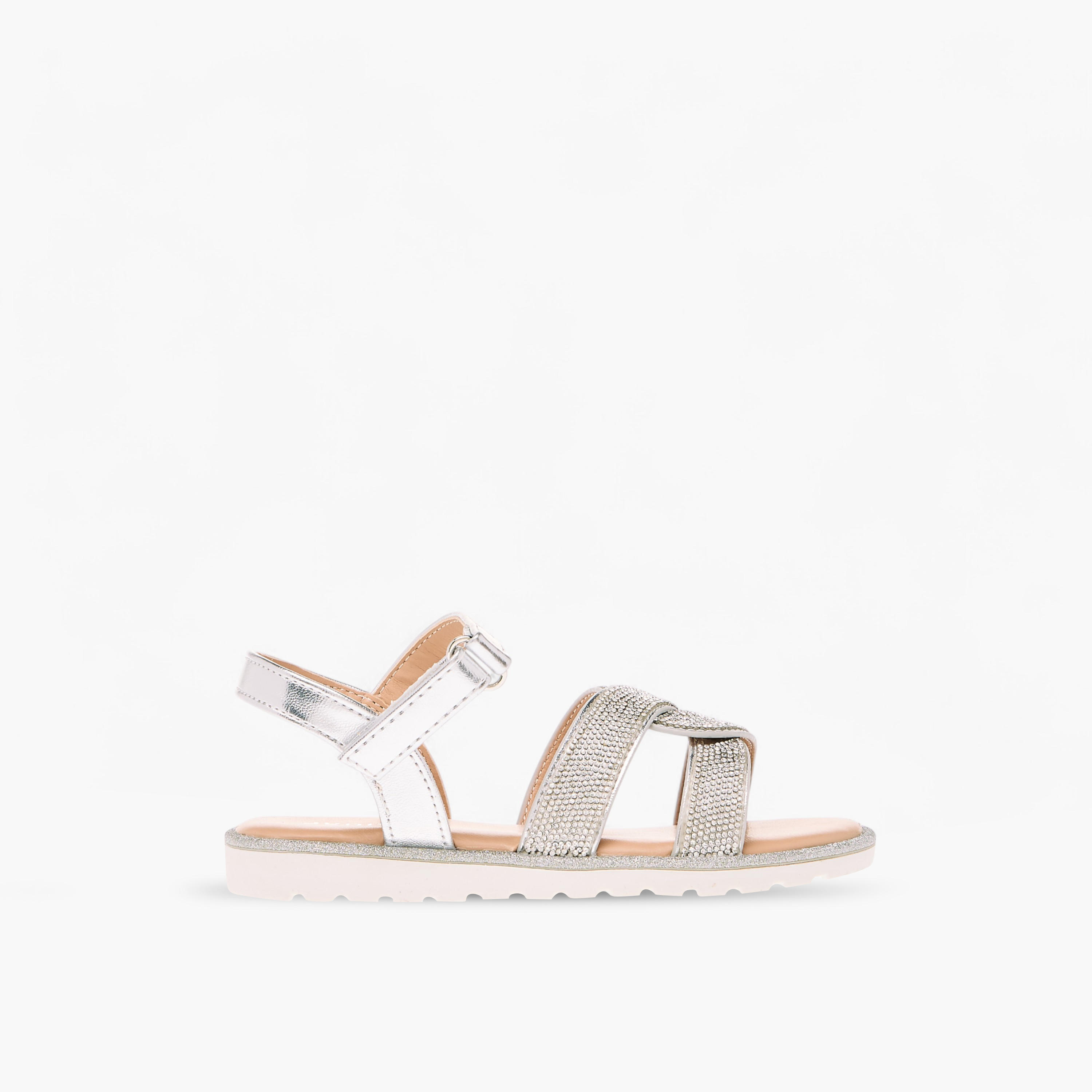 صندل مسطح مزيّن بشريط إغلاق من جونيورز-girls-shoes-sandals-image-3