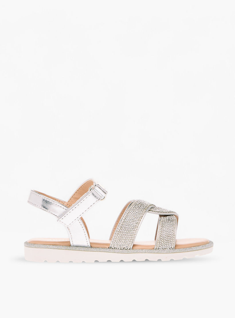 صندل مسطح مزيّن بشريط إغلاق من جونيورز-girls-shoes-sandals-image-3