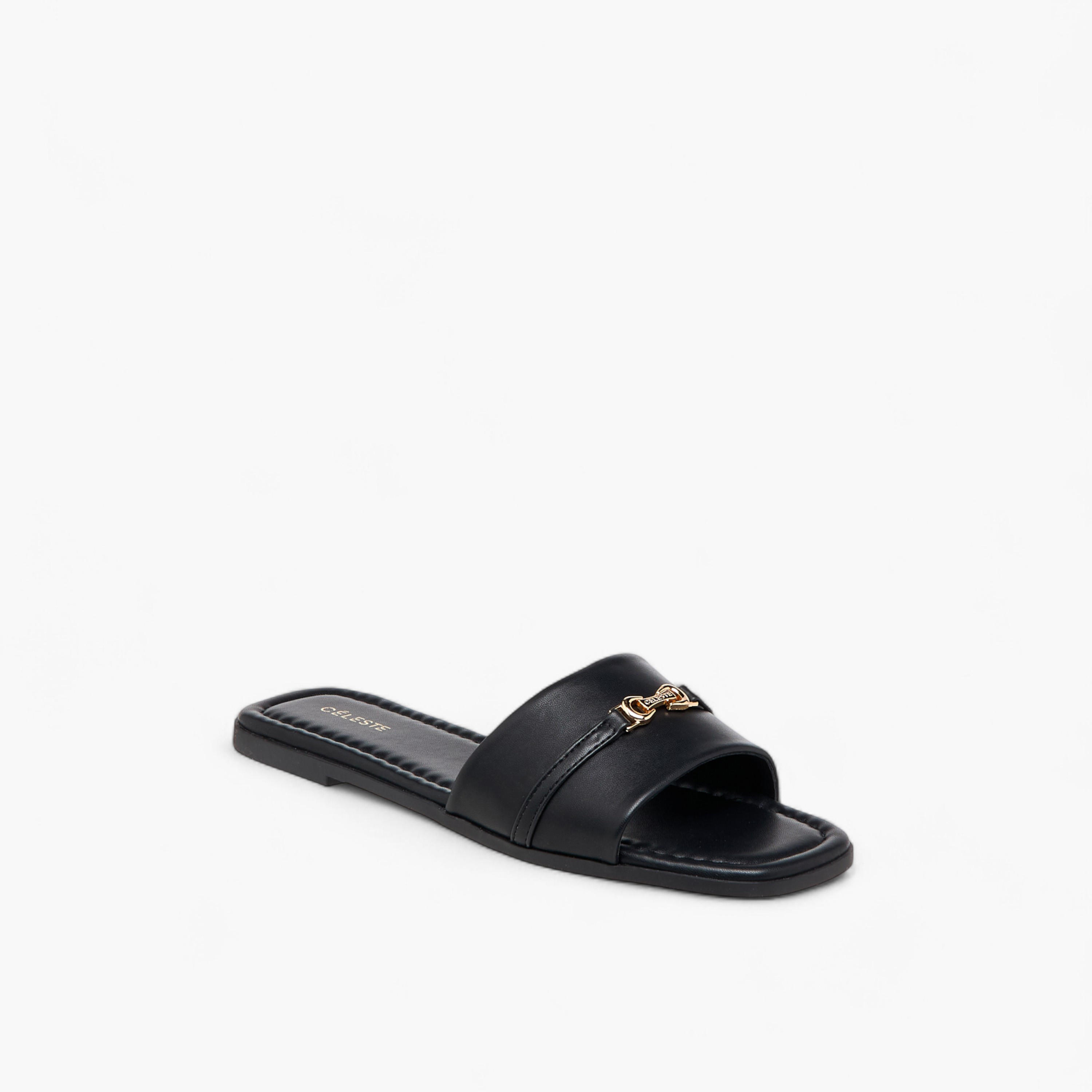 صندل سهل الارتداء بتفصيل إبزيم للنساء من سيليست-women-shoes-flats-sandals-image-2