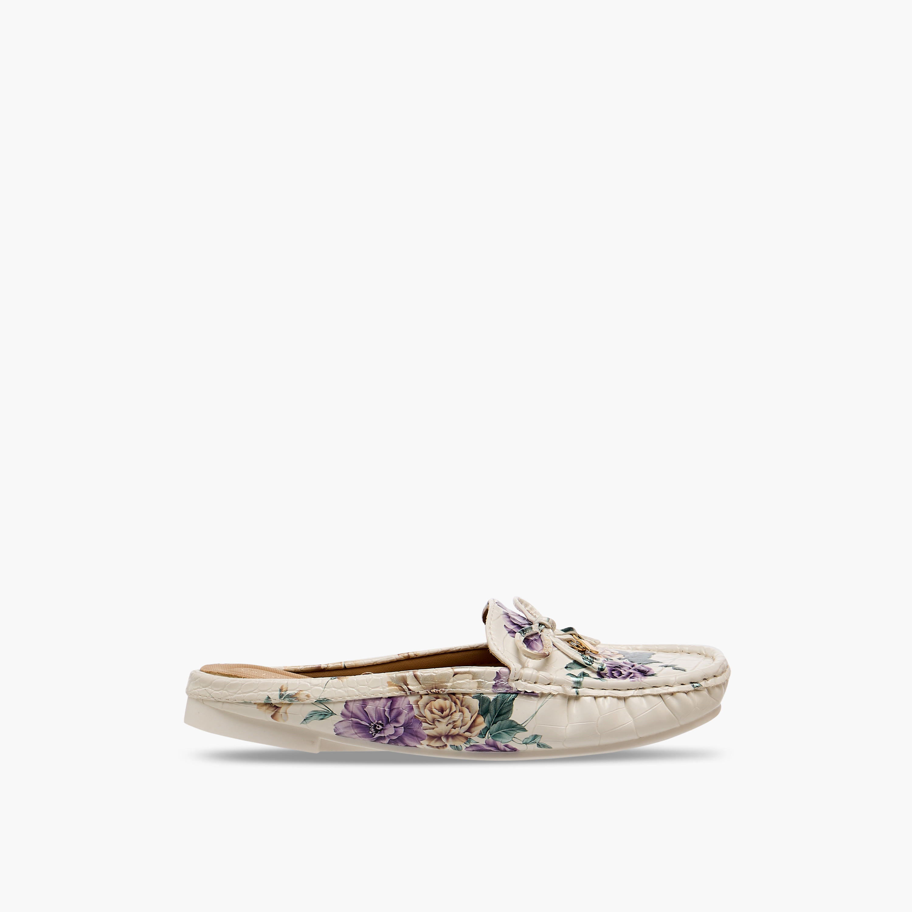 حذاء ميول سهل الارتداء بتفاصيل فيونكة من لو كونفورت-women-shoes-flats-mules-image-3