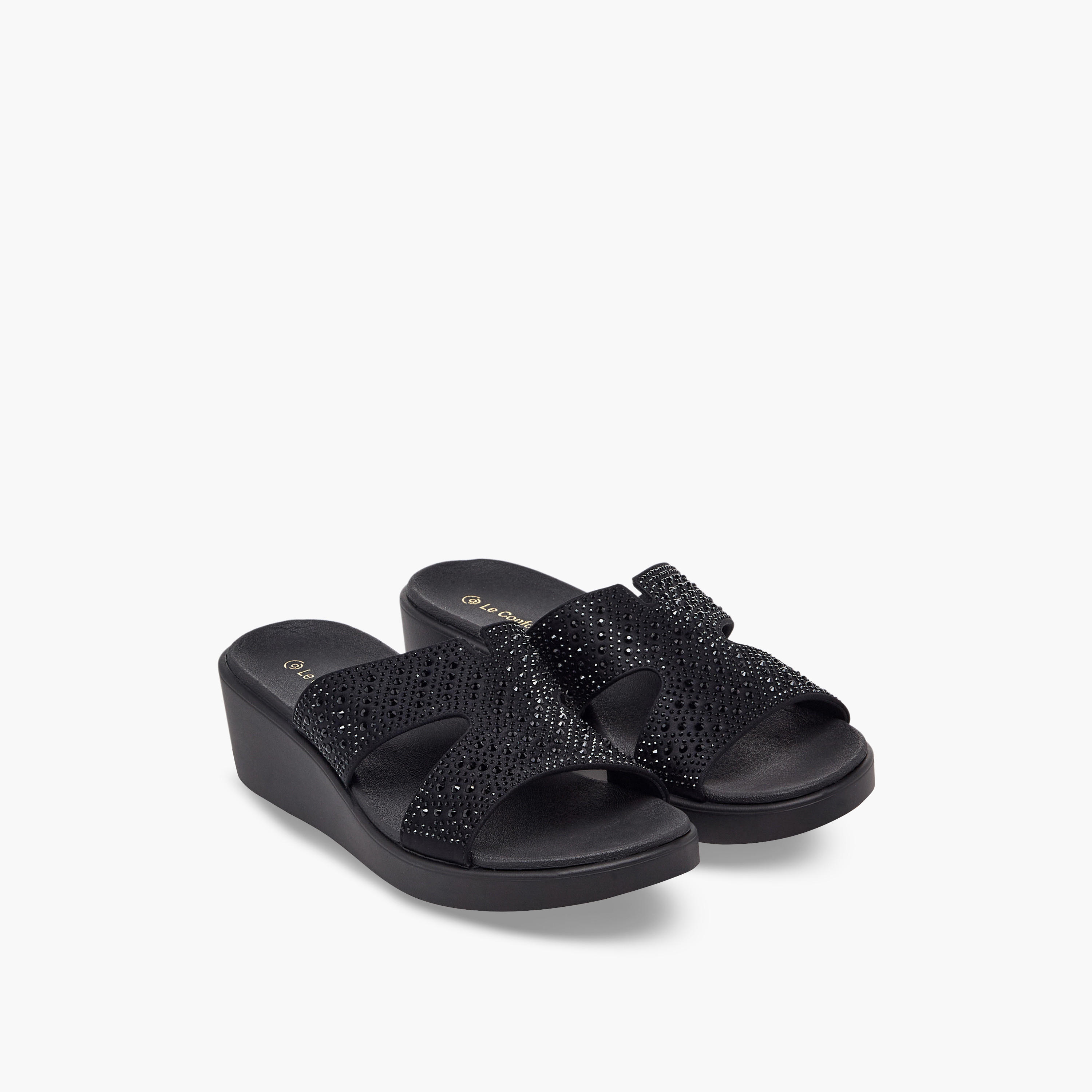Le Confort Women Embellished Wedge Heel Comfort Sandals-women-shoes-sandals-heeled-image-1