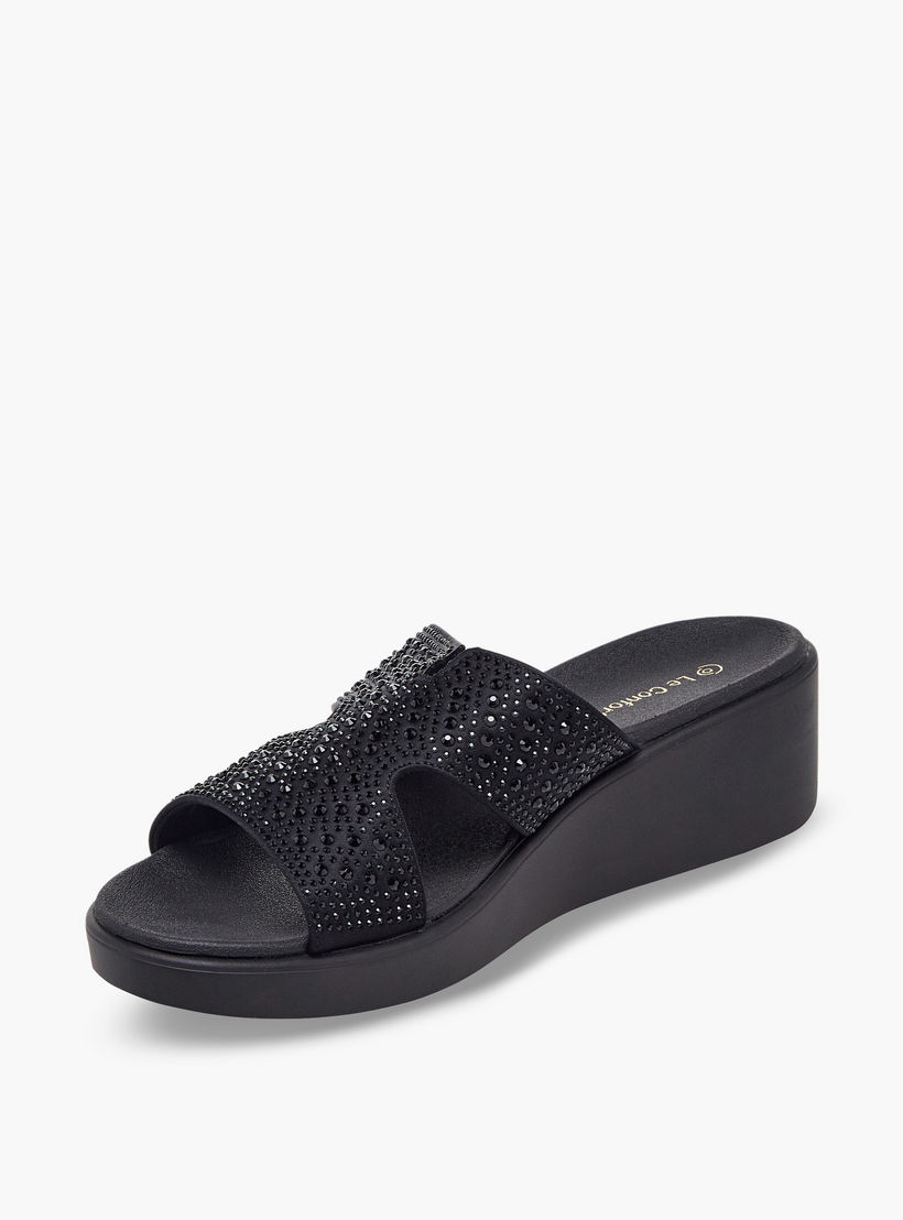 Le Confort Women Embellished Wedge Heel Comfort Sandals-women-shoes-sandals-heeled-image-4