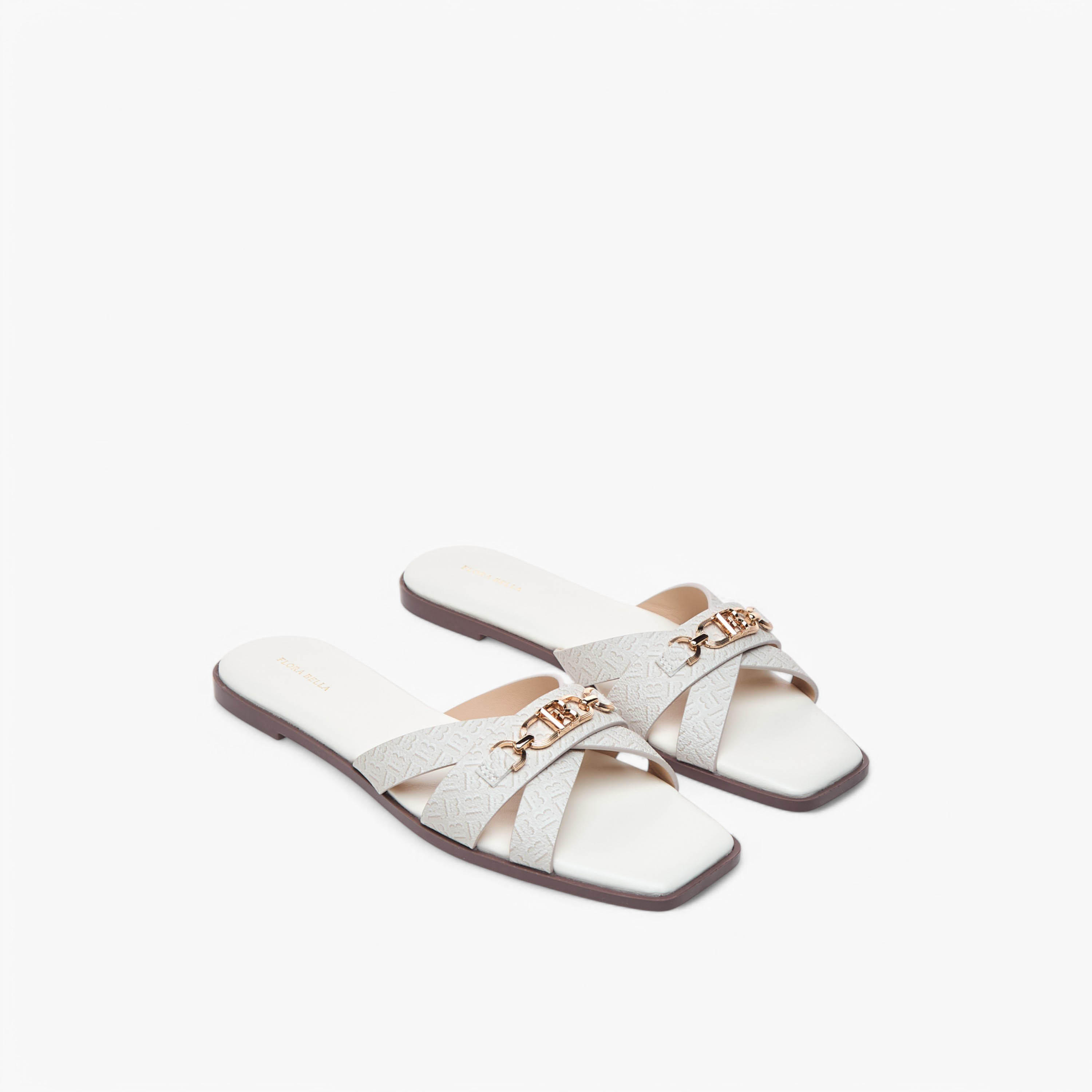 صندل مسطح سهل الارتداء بطبعات مونوجرام من فلورا بيلا-women-shoes-flats-sandals-image-1