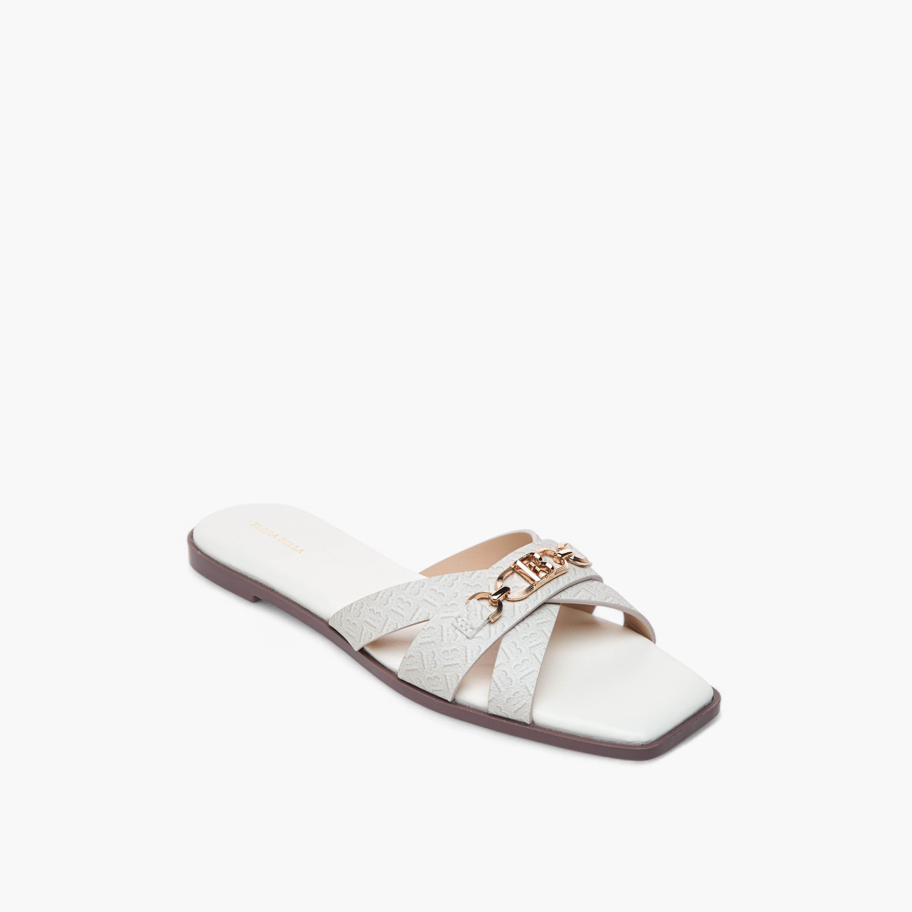 صندل مسطح سهل الارتداء بطبعات مونوجرام من فلورا بيلا-women-shoes-flats-sandals-image-2