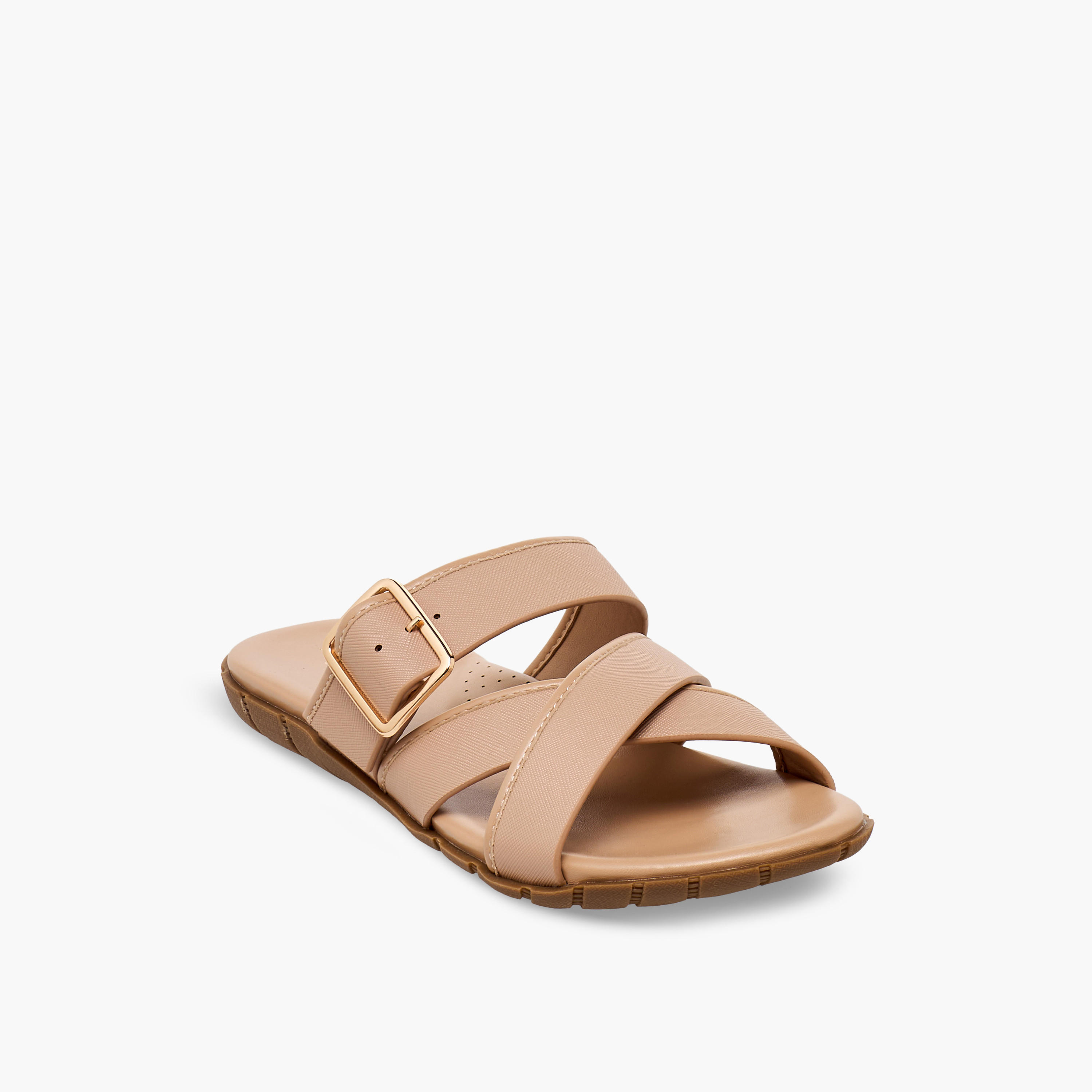 Flora Bella Women Buckle Accent Cross Strap Sandals-women-shoes-flats-sandals-image-2
