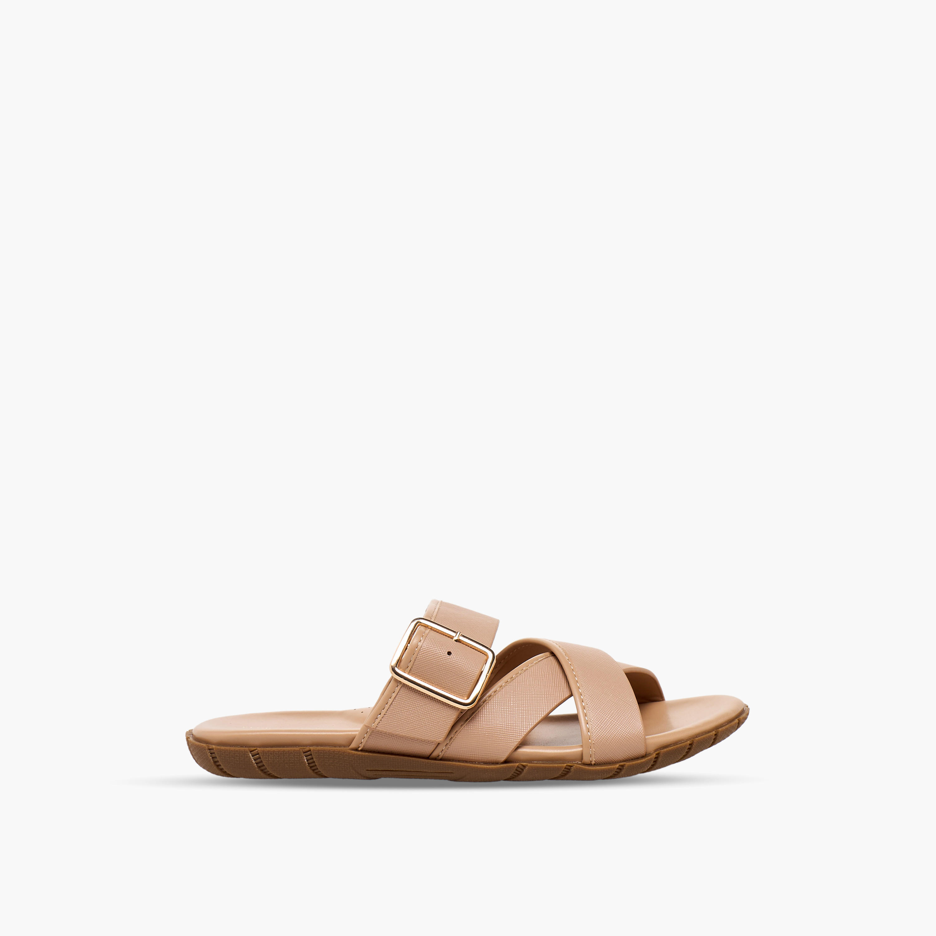 Flora Bella Women Buckle Accent Cross Strap Sandals-women-shoes-flats-sandals-image-3