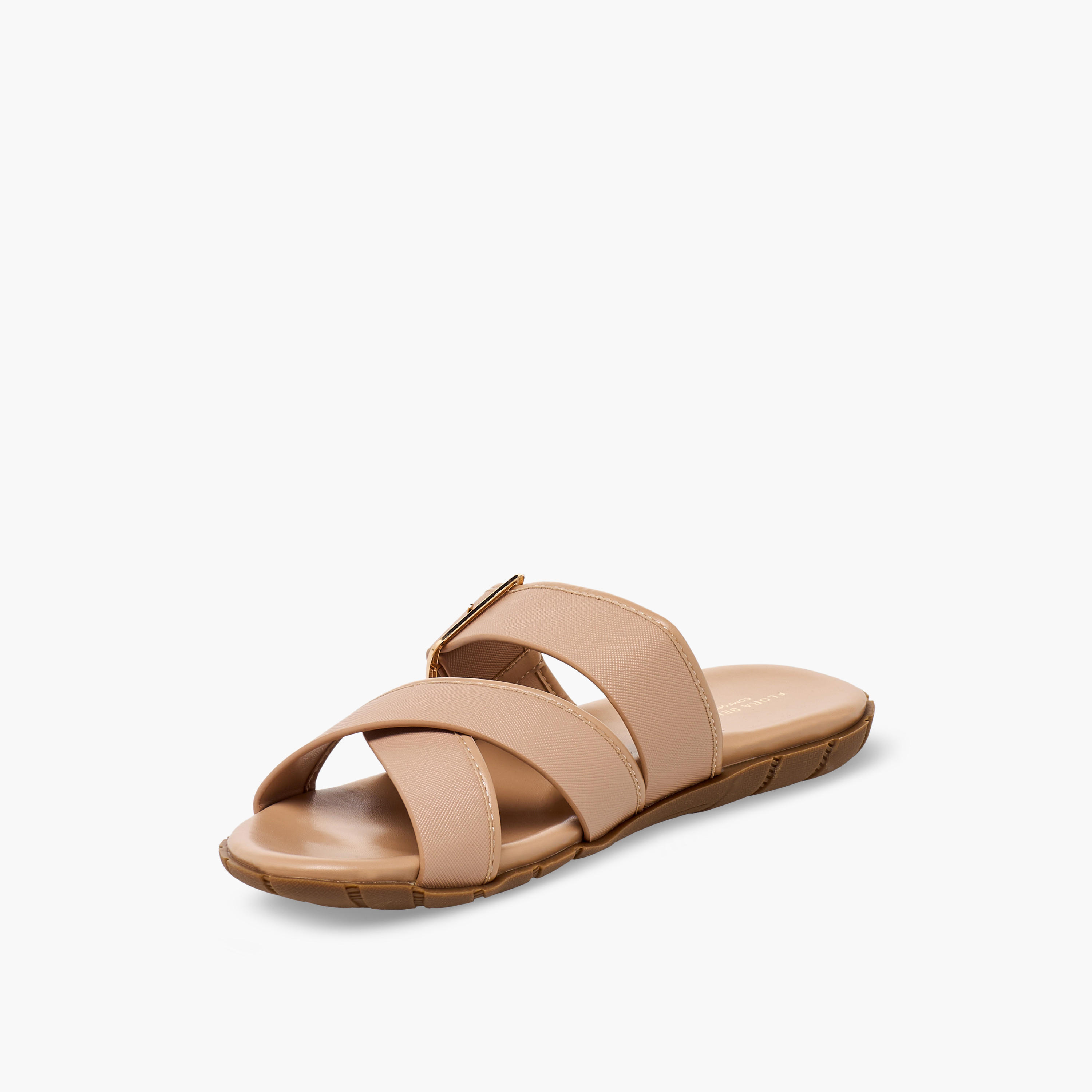 Flora Bella Women Buckle Accent Cross Strap Sandals-women-shoes-flats-sandals-image-4