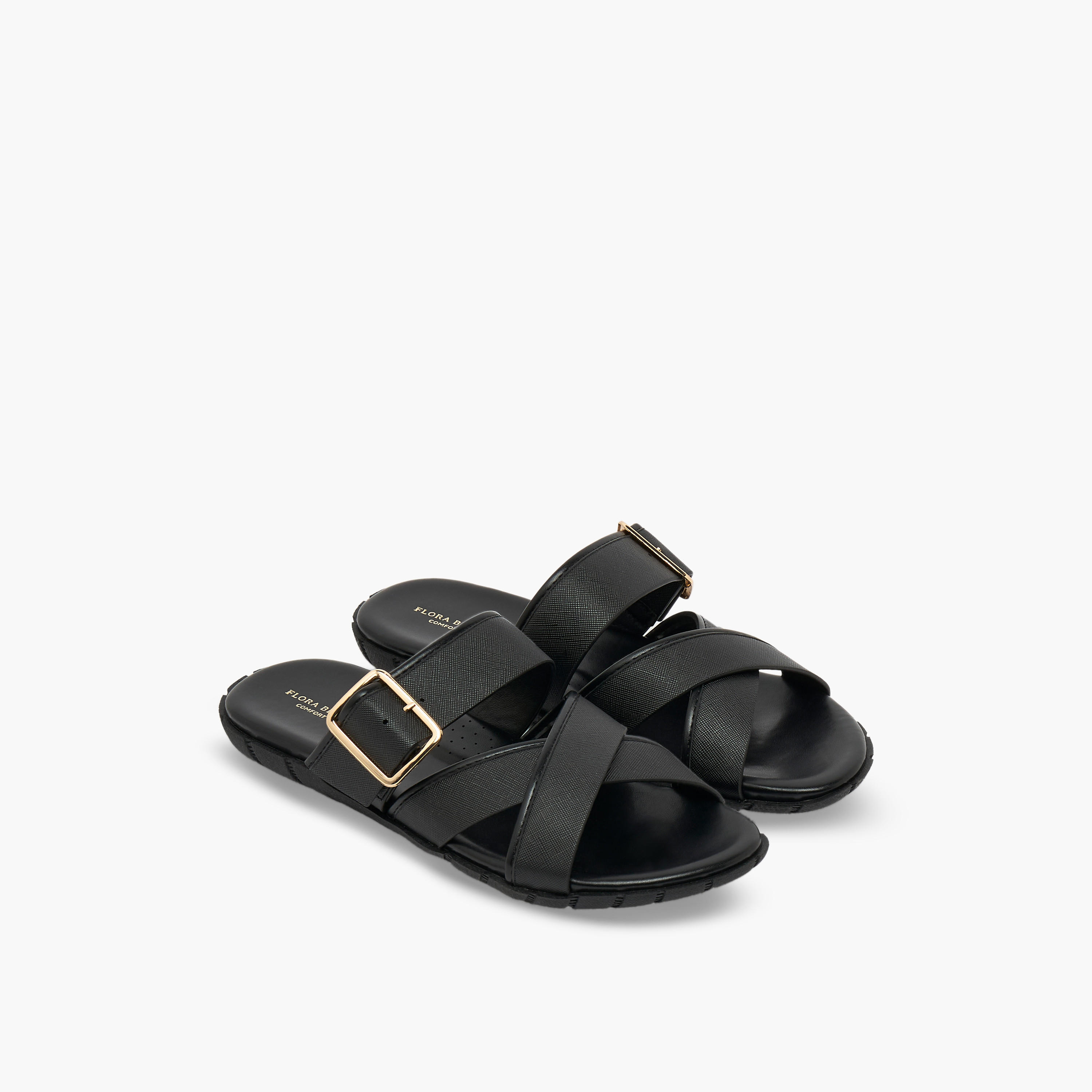Flora Bella Women Buckle Accent Cross Strap Sandals-women-shoes-flats-sandals-image-1