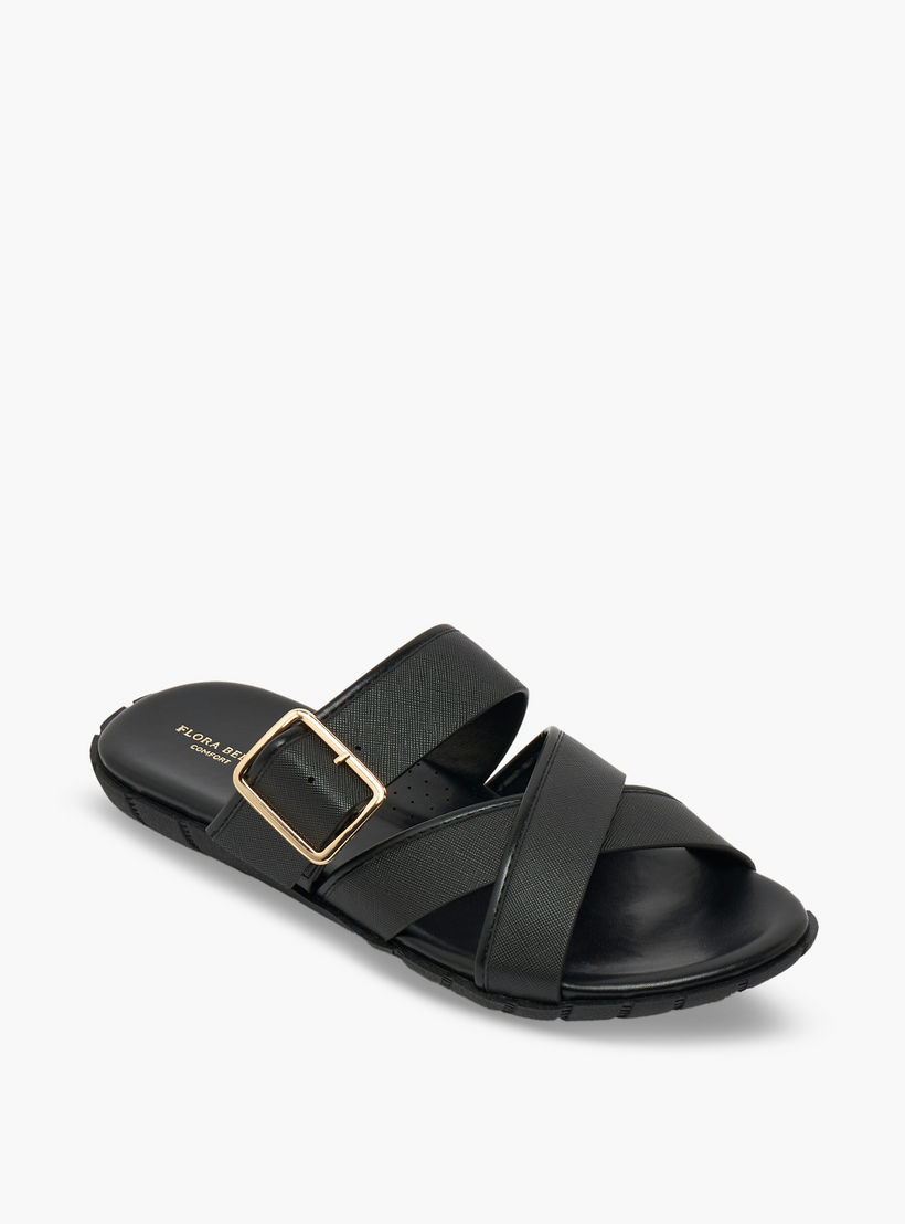 Flora Bella Women Buckle Accent Cross Strap Sandals-women-shoes-flats-sandals-image-2