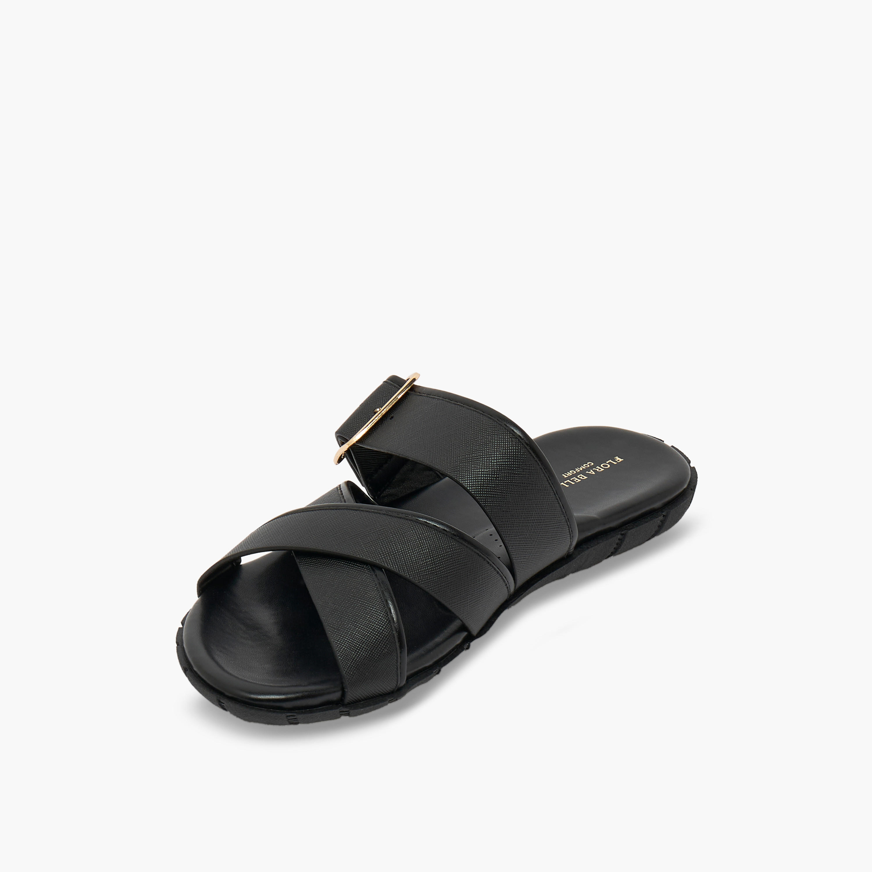 Flora Bella Women Buckle Accent Cross Strap Sandals-women-shoes-flats-sandals-image-4