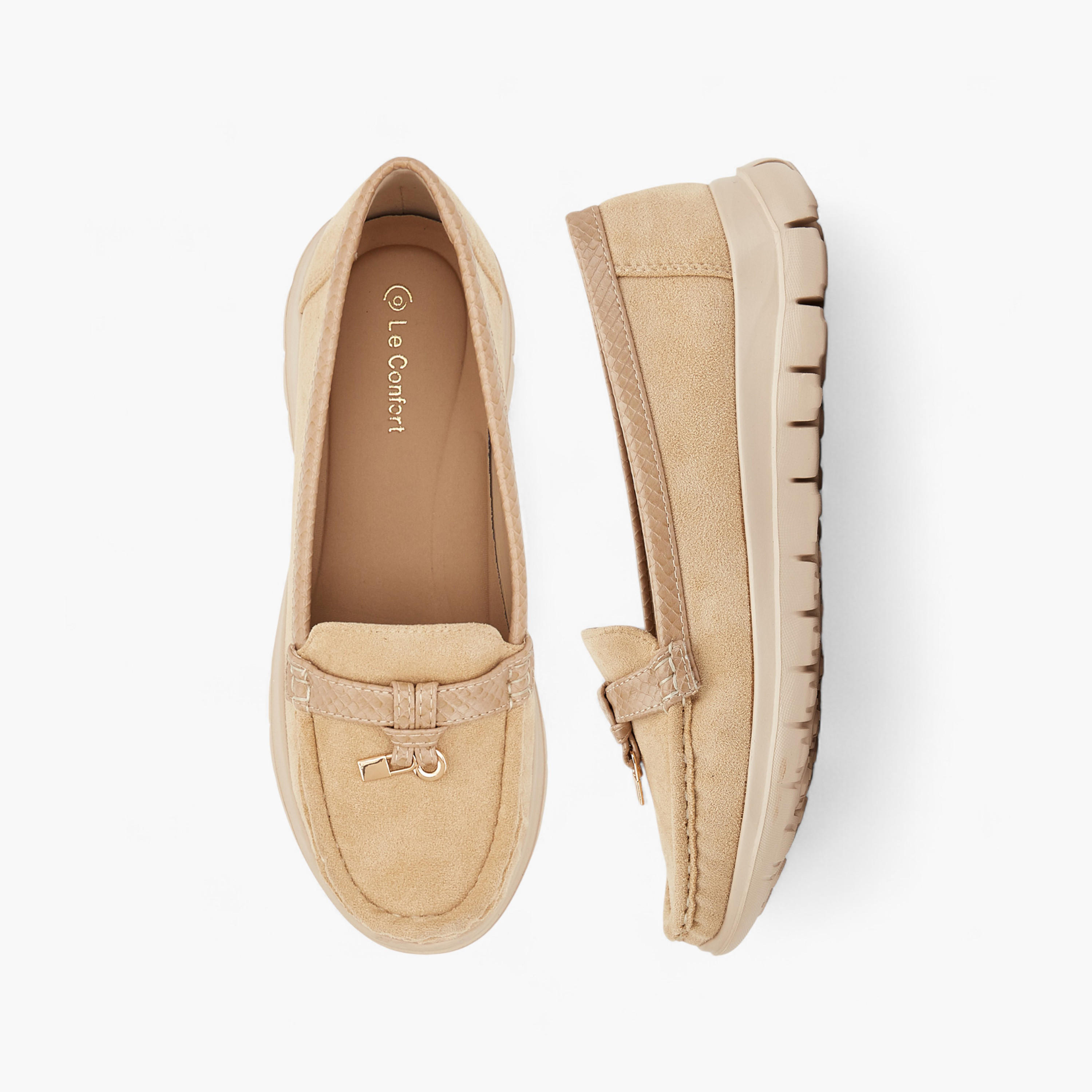 Le Confort Women Charm Detail Suede Loafers-women-shoes-loafersandmoccasins-image-1