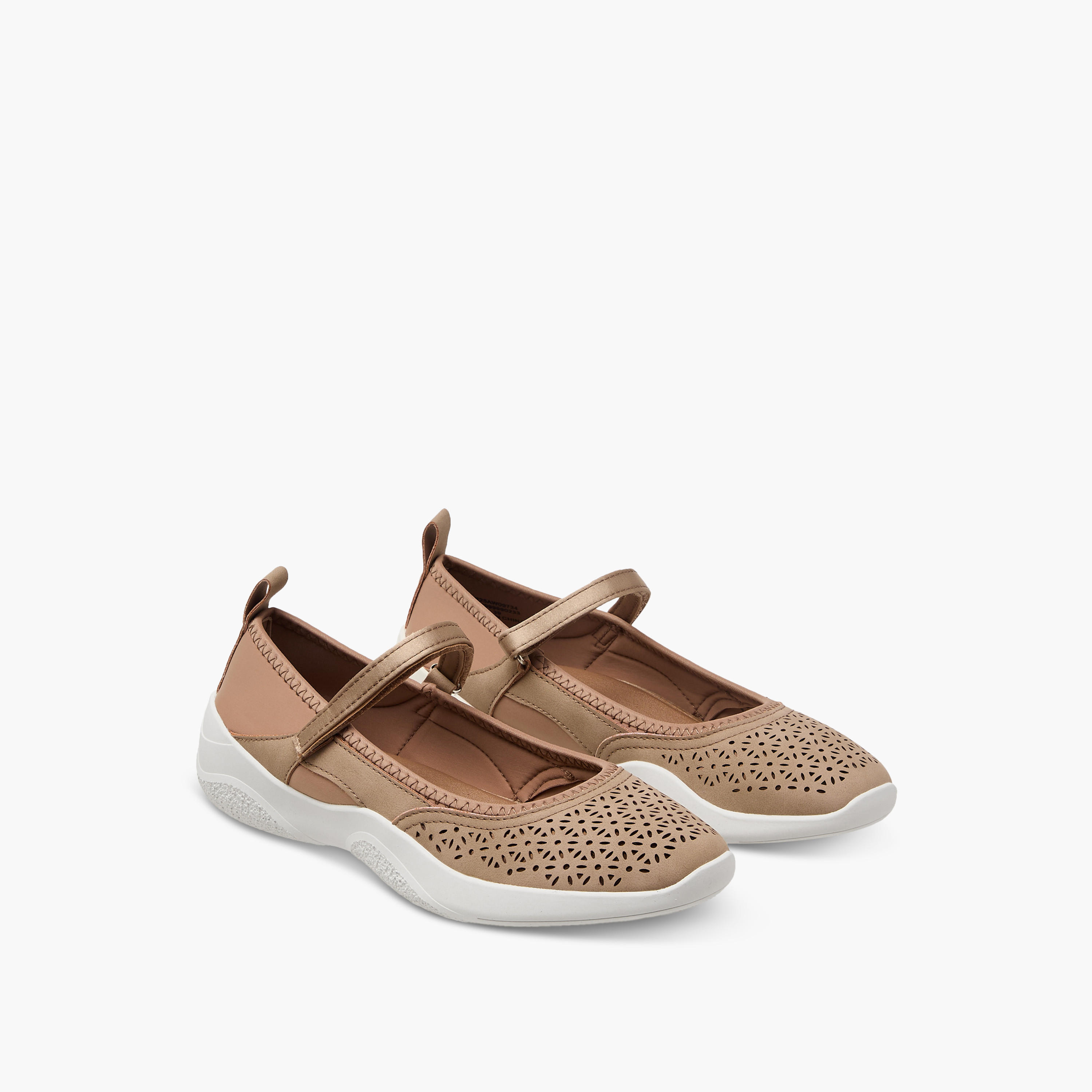 Le Confort Women Laser Cut Hook & Loop Mary Jane Shoes-women-shoes-ballerinas-image-1