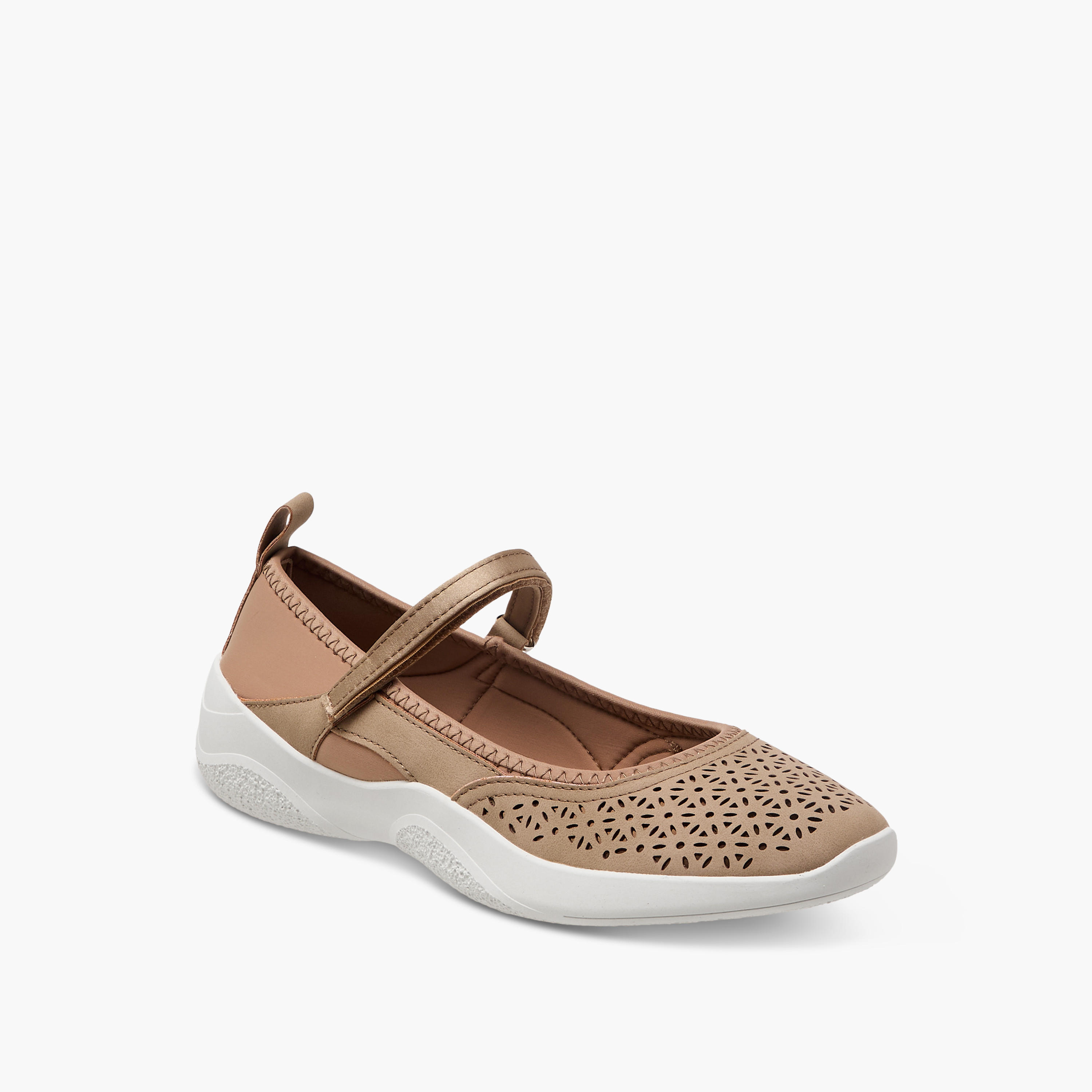 Le Confort Women Laser Cut Hook & Loop Mary Jane Shoes-women-shoes-ballerinas-image-2