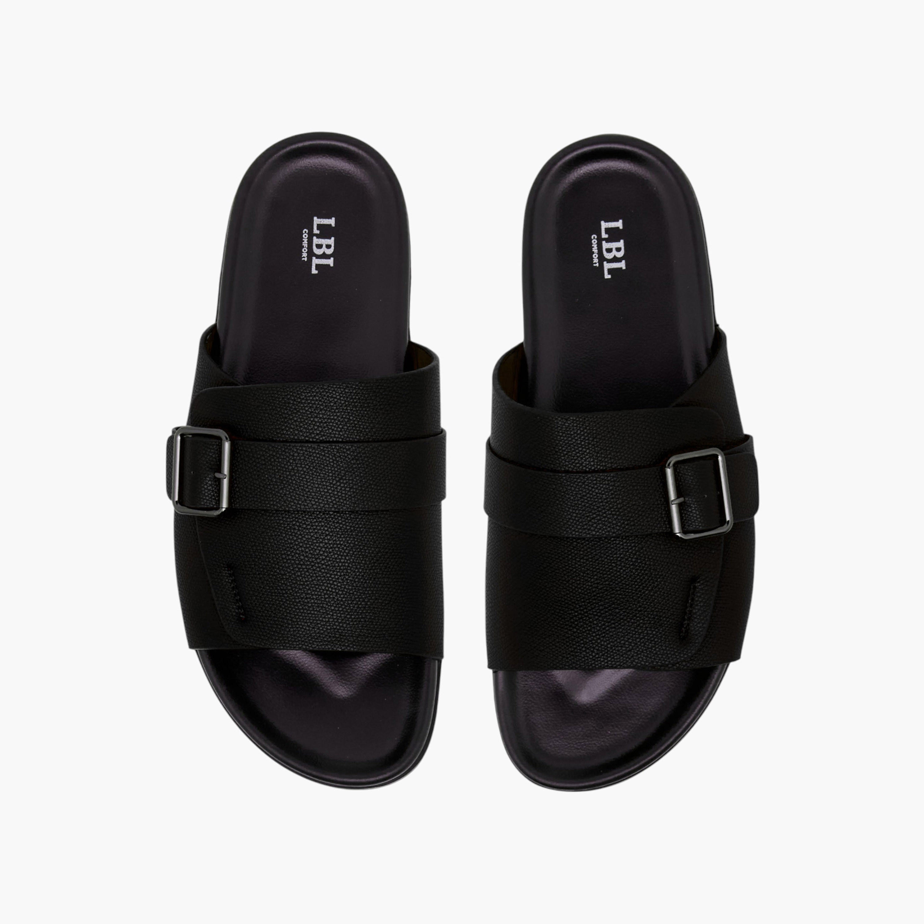 صندل رجالي مريح بتفاصيل إبزيم من إل بي إل بواسطة شو إكسبريس-men-shoes-sandals-image-1