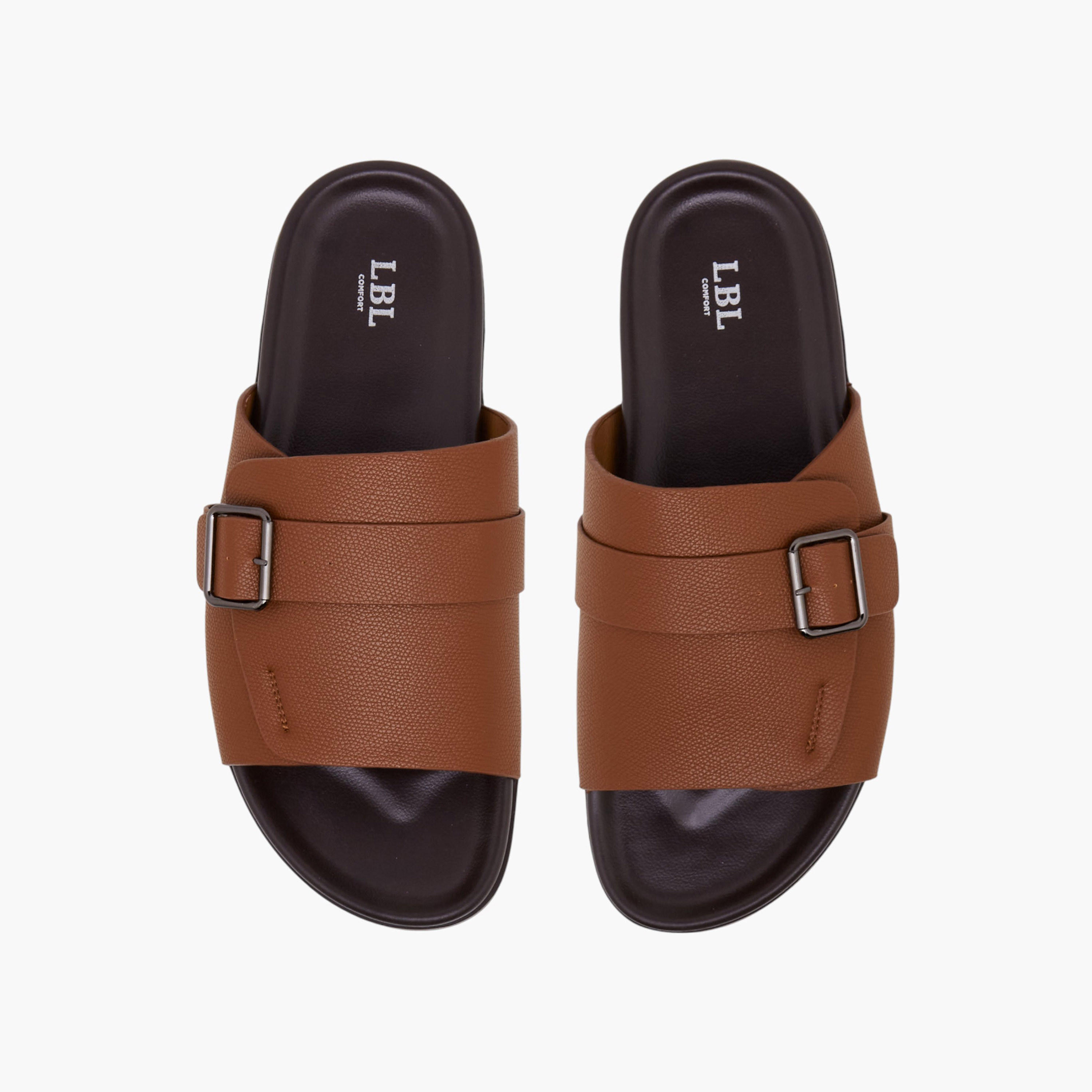 صندل رجالي مريح بتفاصيل إبزيم من إل بي إل بواسطة شو إكسبريس-men-shoes-sandals-image-1