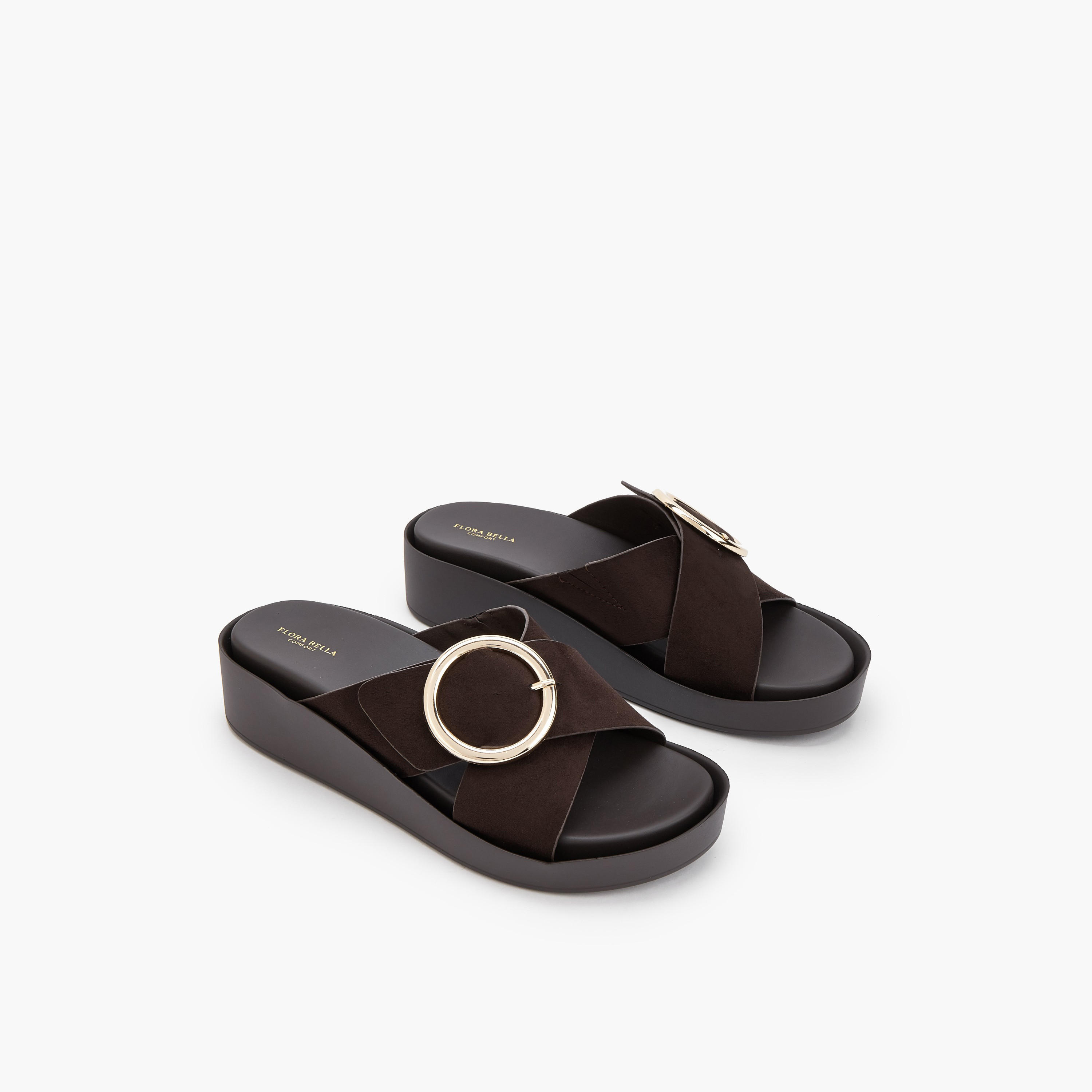 Flora Bella Women Buckle Accent Slip-On Sandals-women-shoes-sandals-heeled-image-1