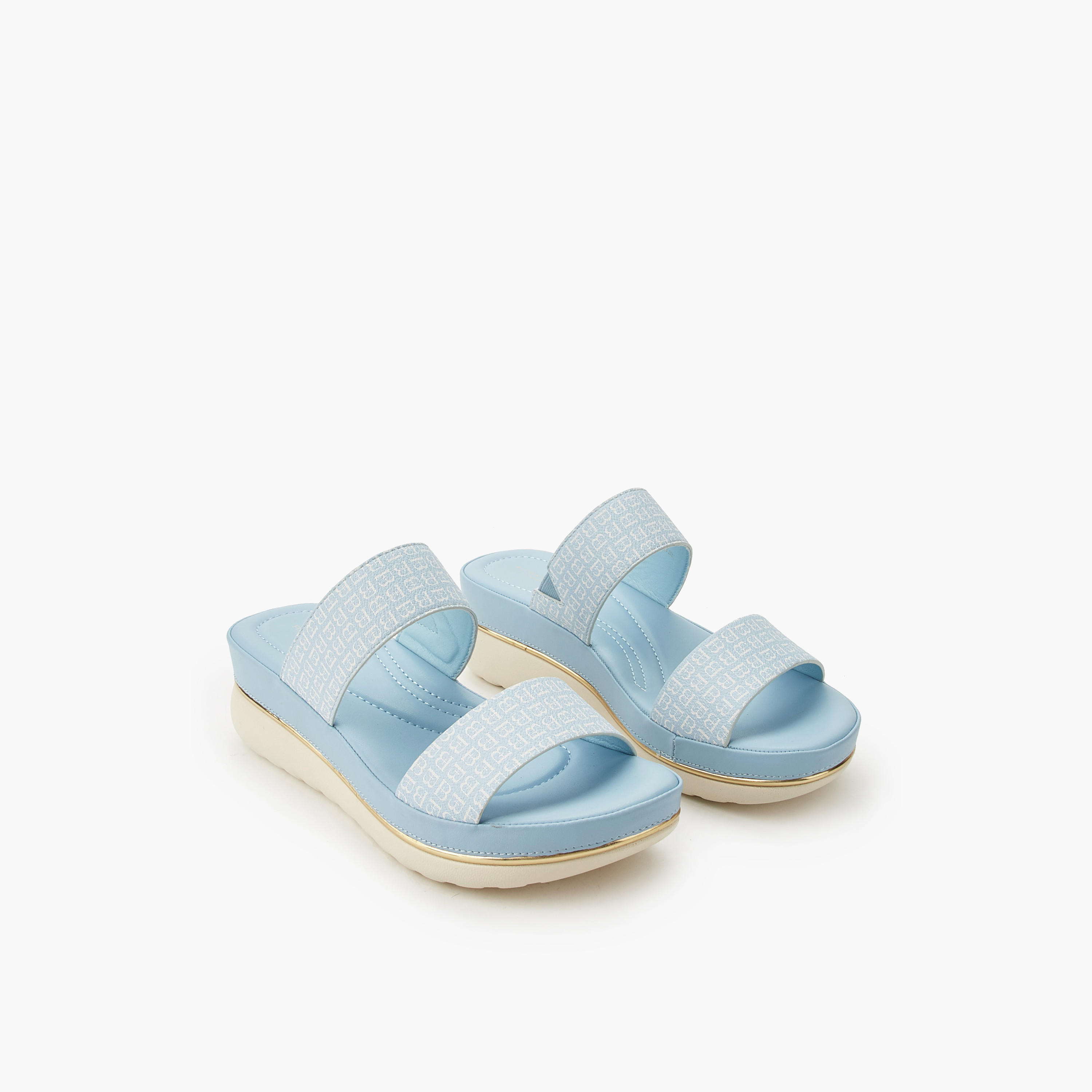 صندل بكعب عريض وطبعات مونوجرام للنساء من فلورا بيلا-women-shoes-flats-sandals-image-1