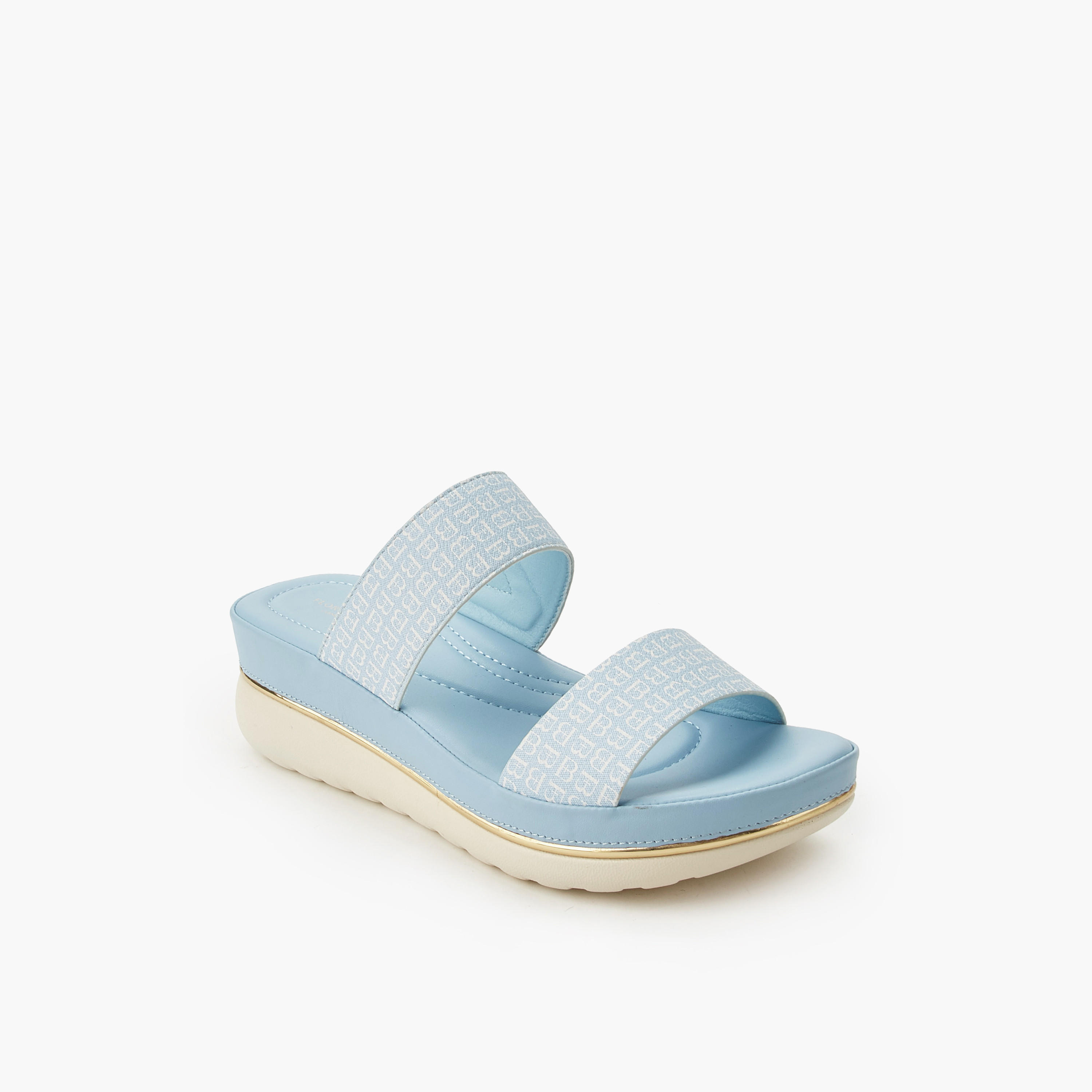 صندل بكعب عريض وطبعات مونوجرام للنساء من فلورا بيلا-women-shoes-flats-sandals-image-2