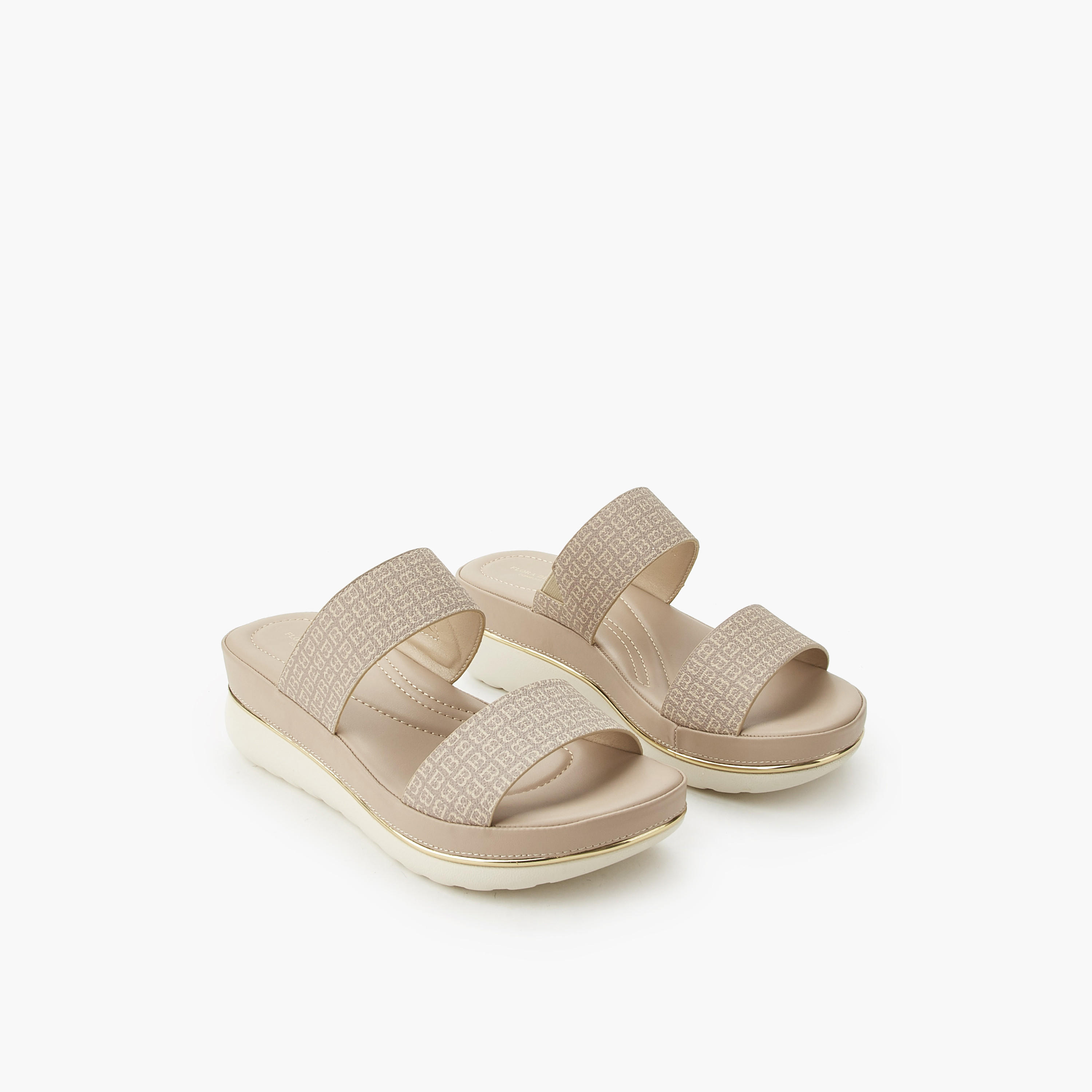 صندل بكعب عريض وطبعات مونوجرام للنساء من فلورا بيلا-women-shoes-flats-sandals-image-1