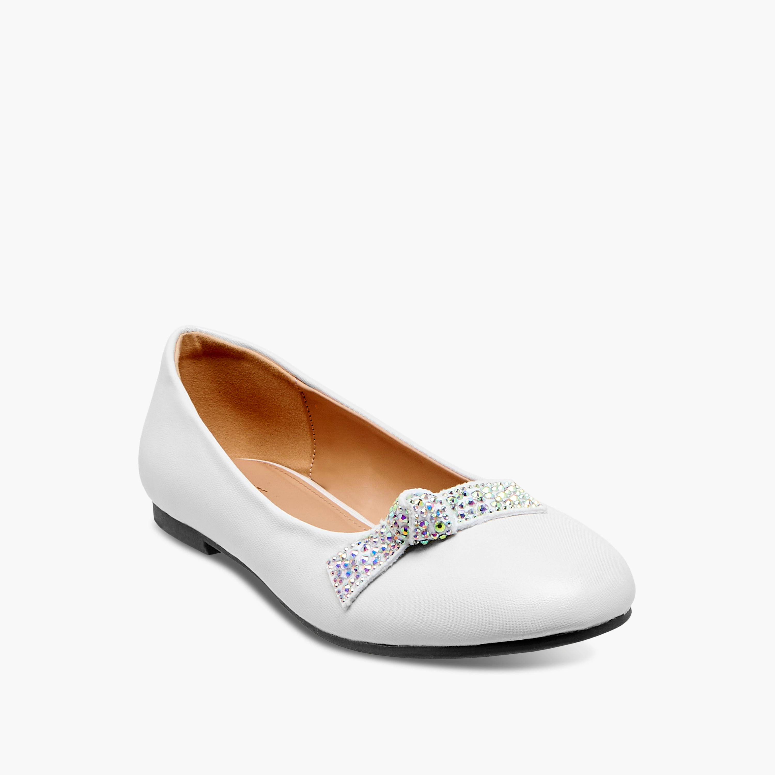 Celeste Women's Studded Bow Detail Slip-On Ballerina Shoes-girls-shoes-ballerinas-image-2
