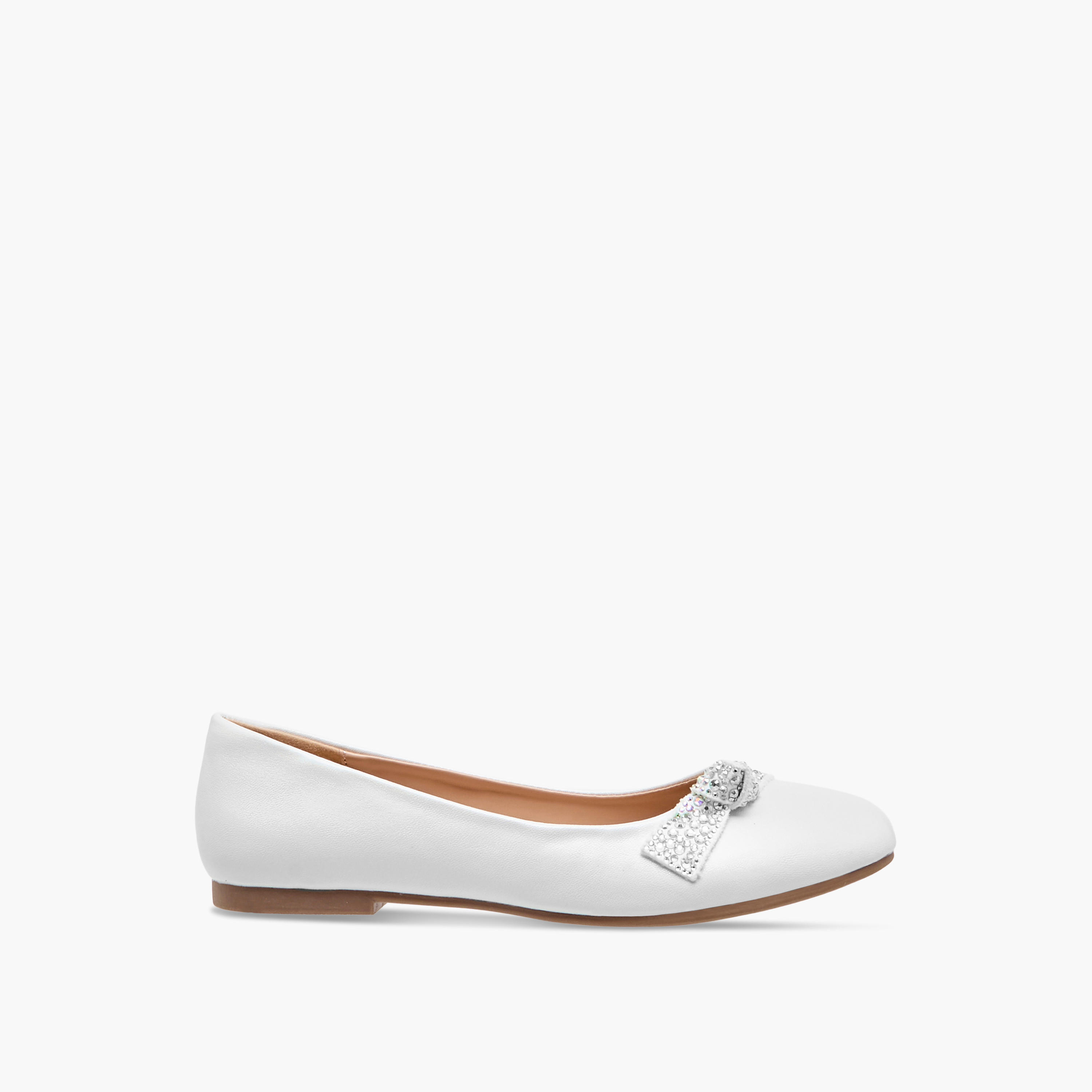 Celeste Women's Studded Bow Detail Slip-On Ballerina Shoes-girls-shoes-ballerinas-image-3