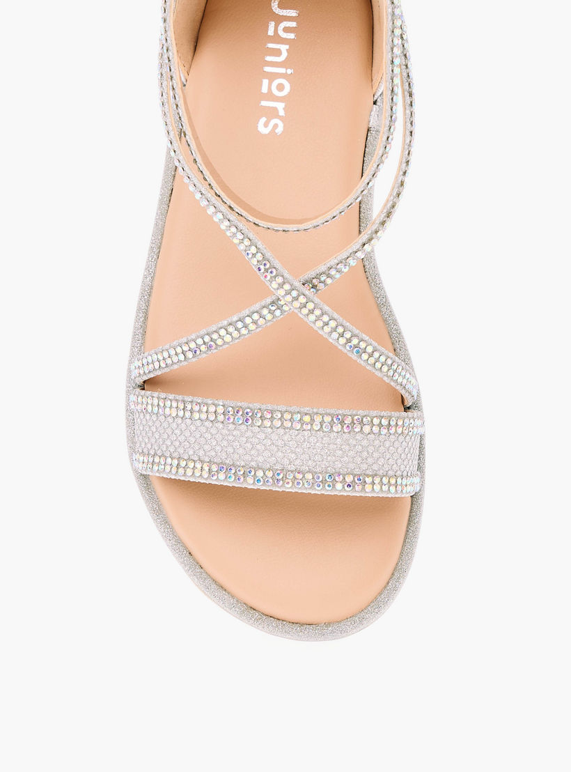 صندل مزين بأحزمة متعددة وسحاب إغلاق من جونيورز-girls-shoes-sandals-image-4