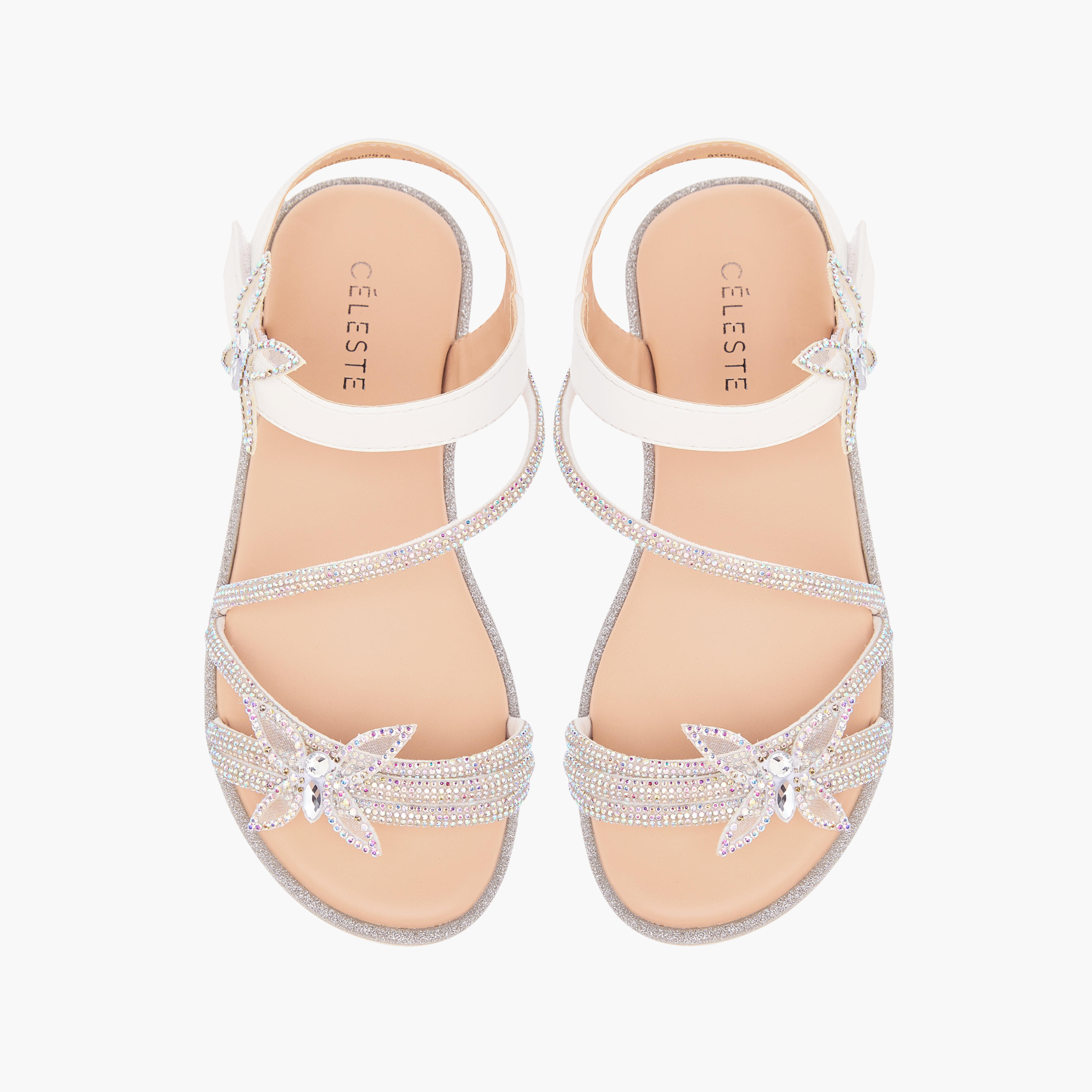 Celeste Girls' Butterfly Embellished Sandals with Hook and Loop Closure-girls-shoes-sandals-image-1