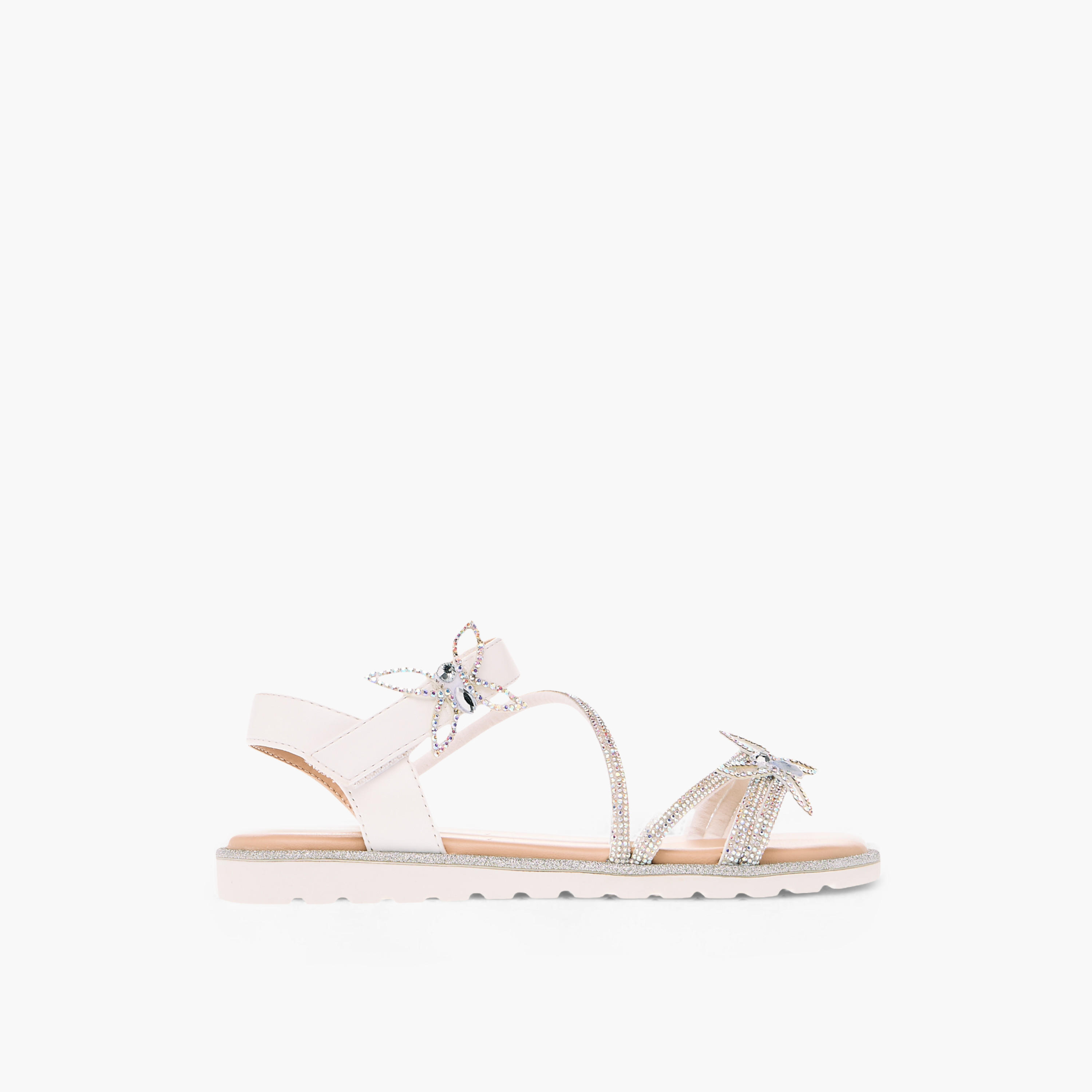 Celeste Girls' Butterfly Embellished Sandals with Hook and Loop Closure-girls-shoes-sandals-image-2