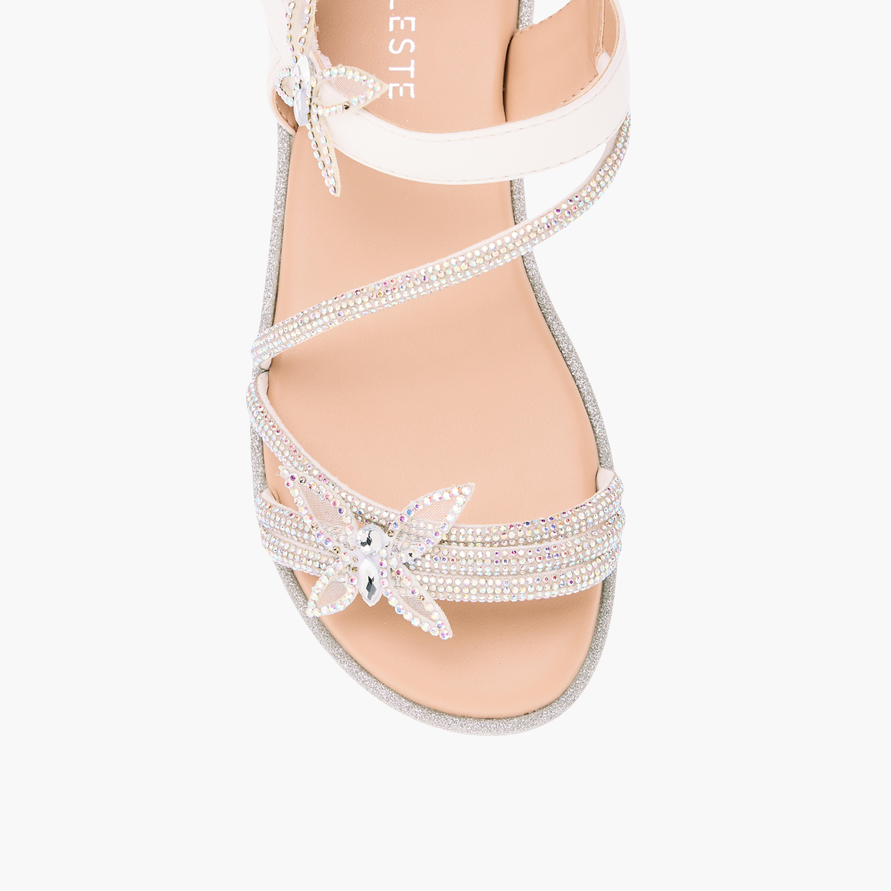 Celeste Girls' Butterfly Embellished Sandals with Hook and Loop Closure-girls-shoes-sandals-image-3