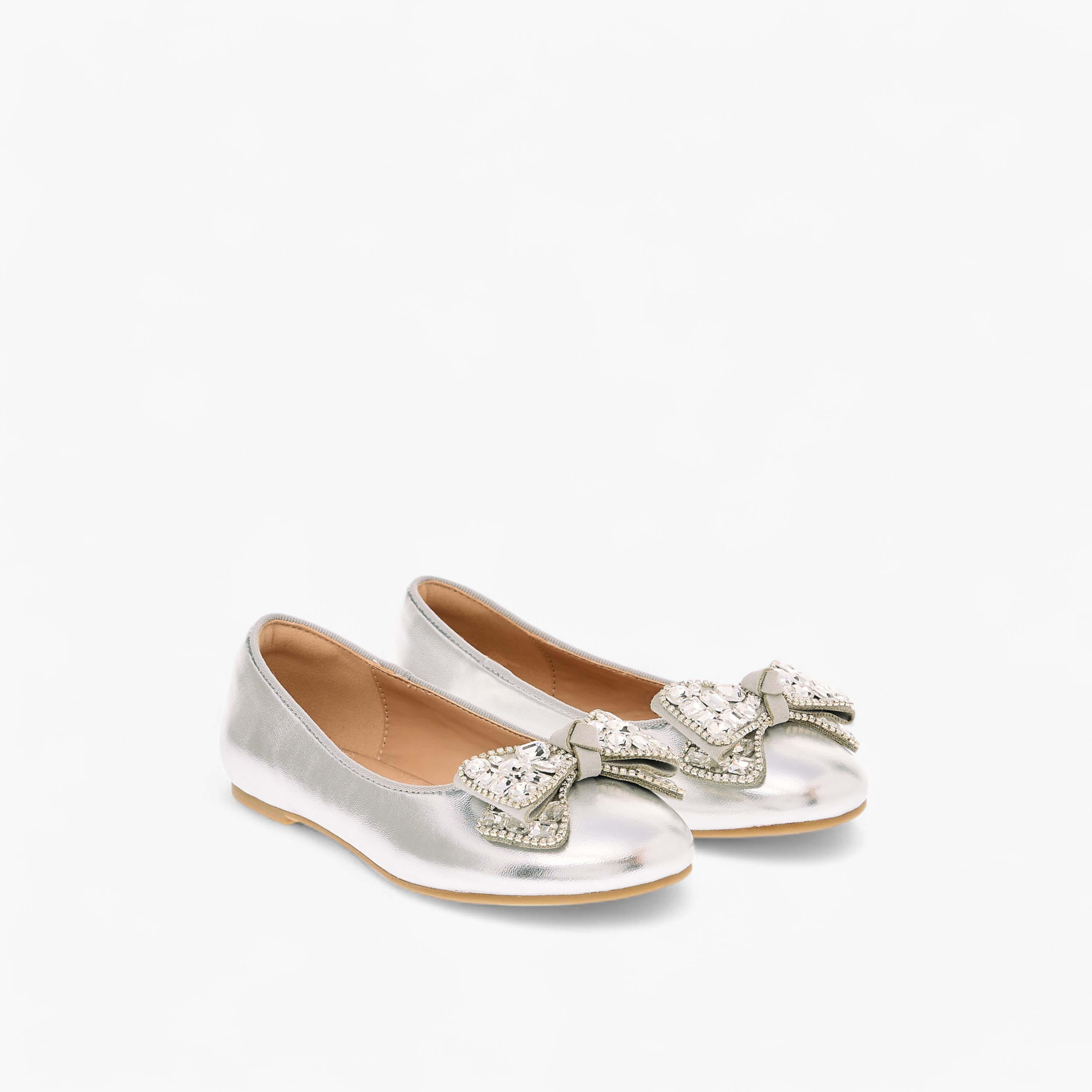 Celeste Girls' Embellished Bow Applique Ballerina Shoes-girls-shoes-ballerinas-image-1