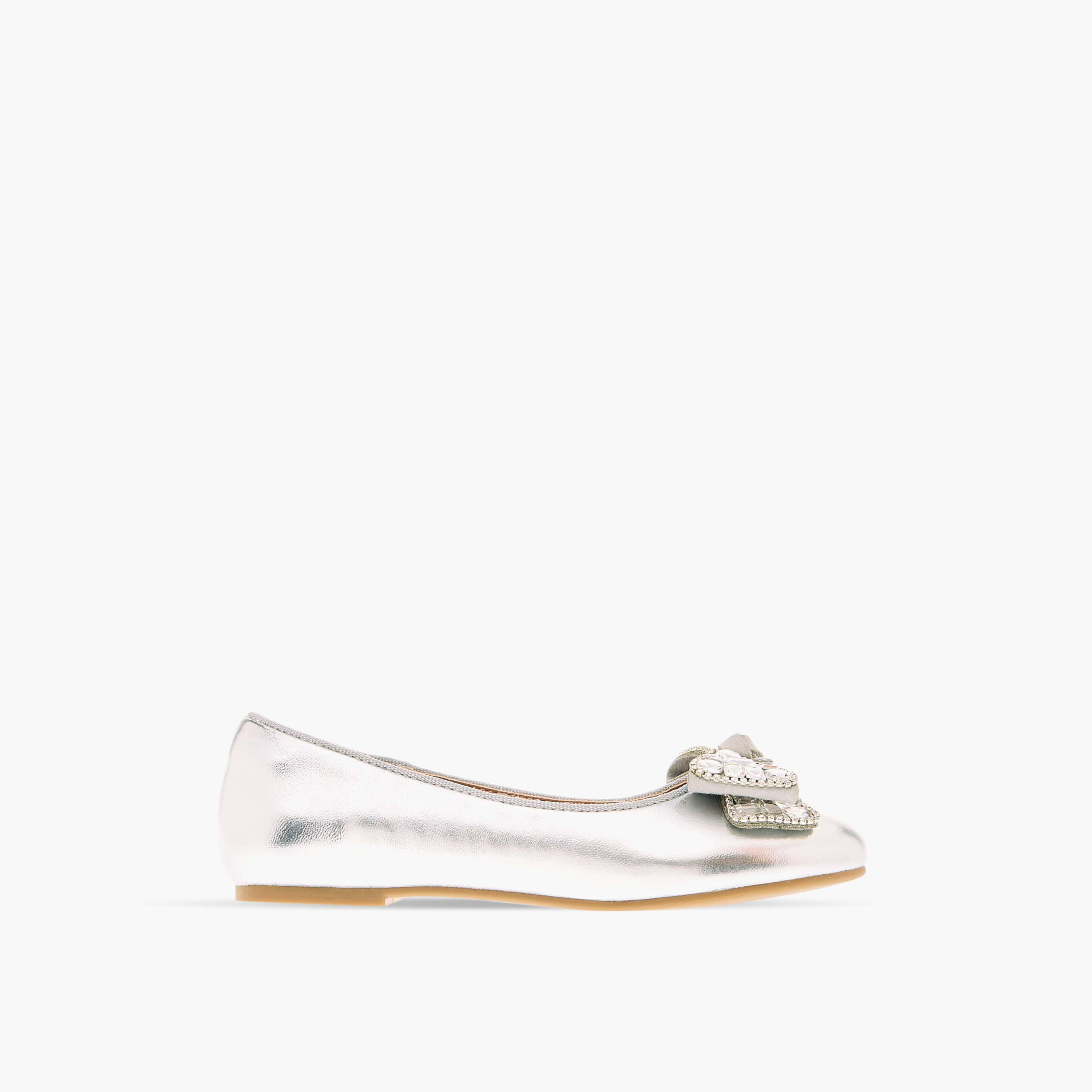 Celeste Girls' Embellished Bow Applique Ballerina Shoes-girls-shoes-ballerinas-image-3