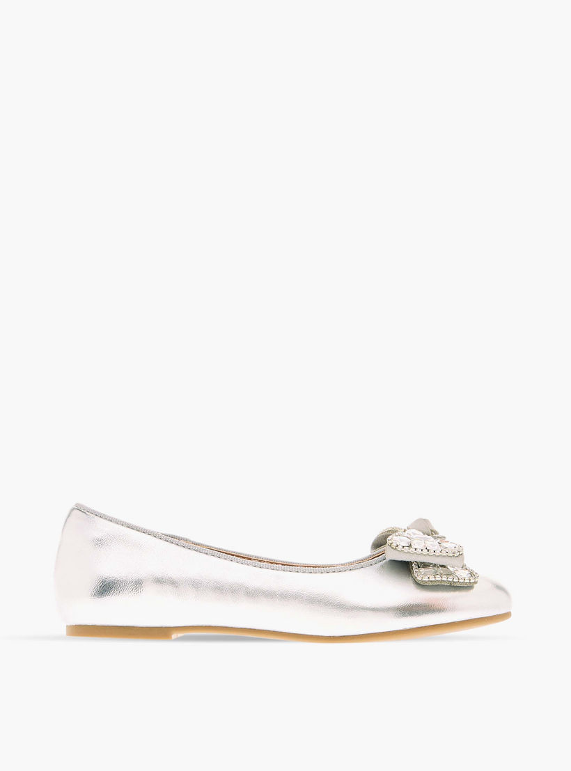 Celeste Girls' Embellished Bow Applique Ballerina Shoes-girls-shoes-ballerinas-image-3