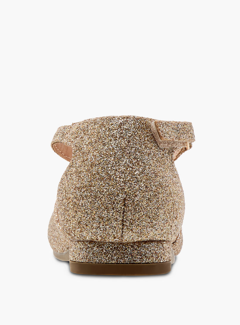 Juniors Embellished Ballerina Shoes with Hook and Loop Closure-girls-shoes-sandals-image-5