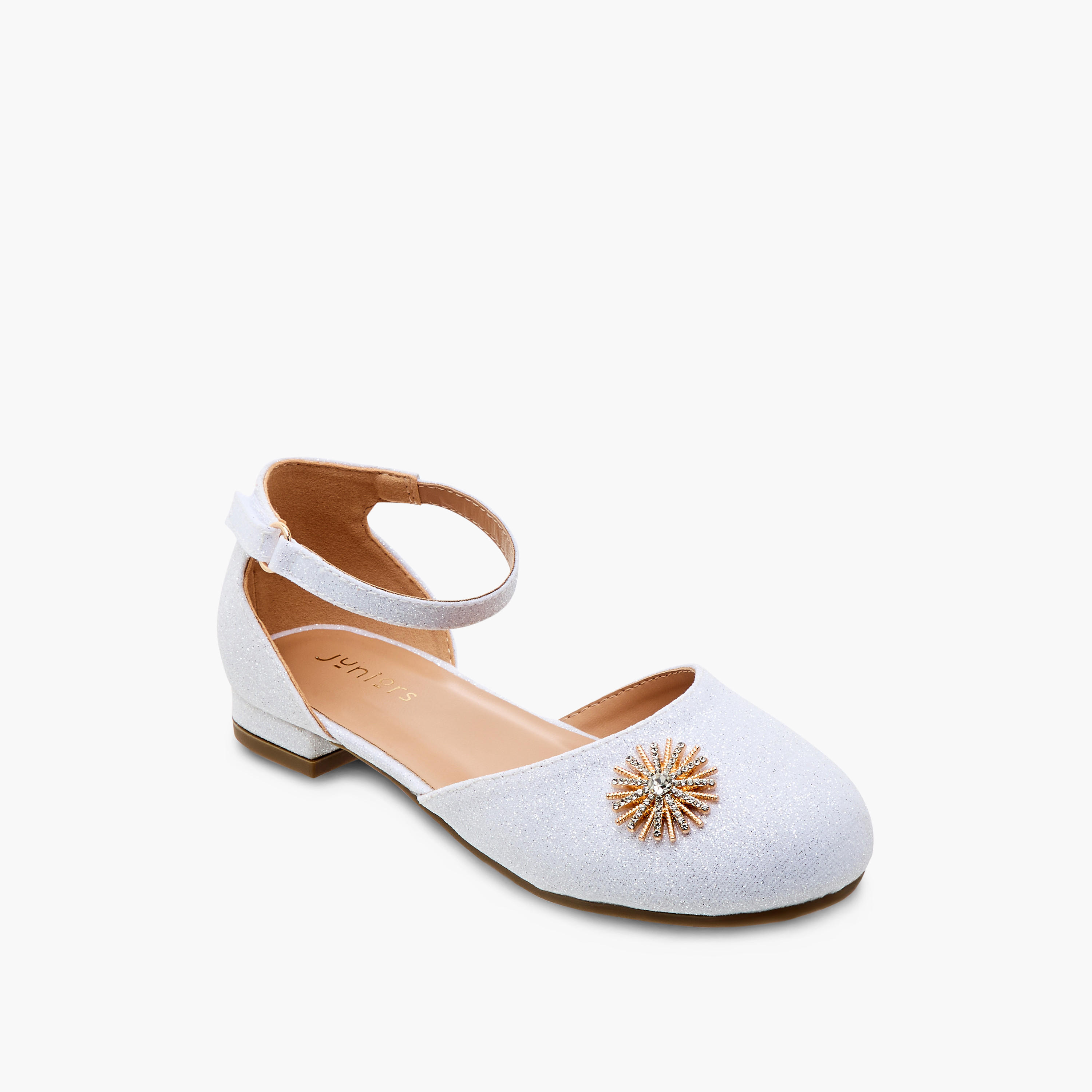 حذاء باليرينا مزين بشريط إغلاق لاصق من جونيورز-girls-shoes-sandals-image-2