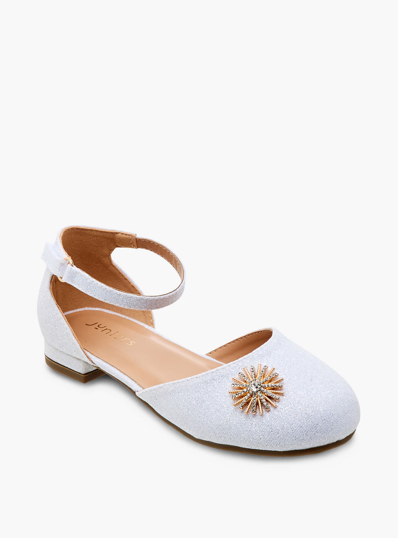 حذاء باليرينا مزين بشريط إغلاق لاصق من جونيورز-girls-shoes-sandals-image-2