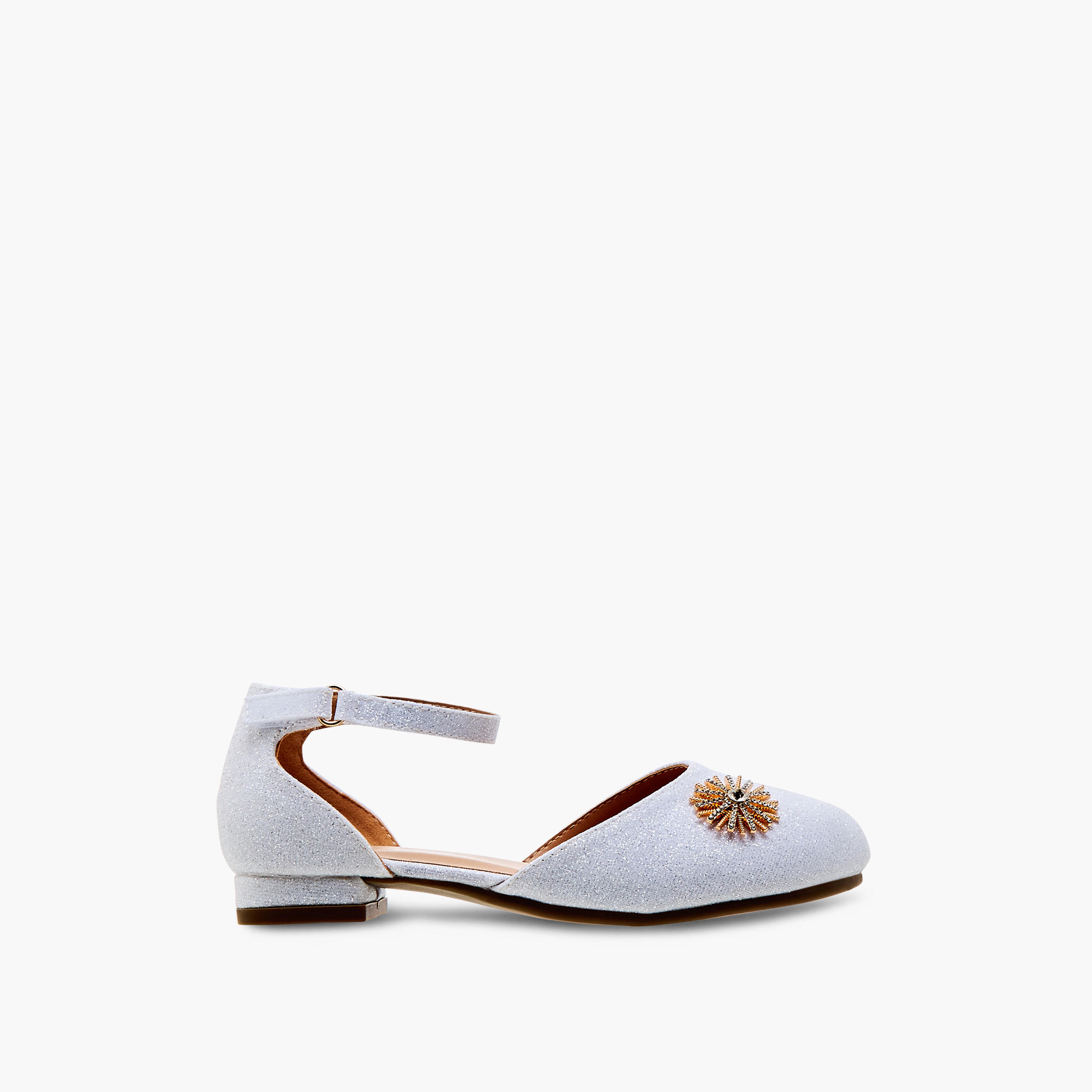 حذاء باليرينا مزين بشريط إغلاق لاصق من جونيورز-girls-shoes-sandals-image-3