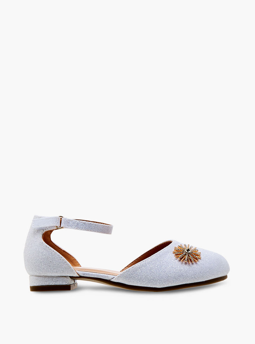حذاء باليرينا مزين بشريط إغلاق لاصق من جونيورز-girls-shoes-sandals-image-3